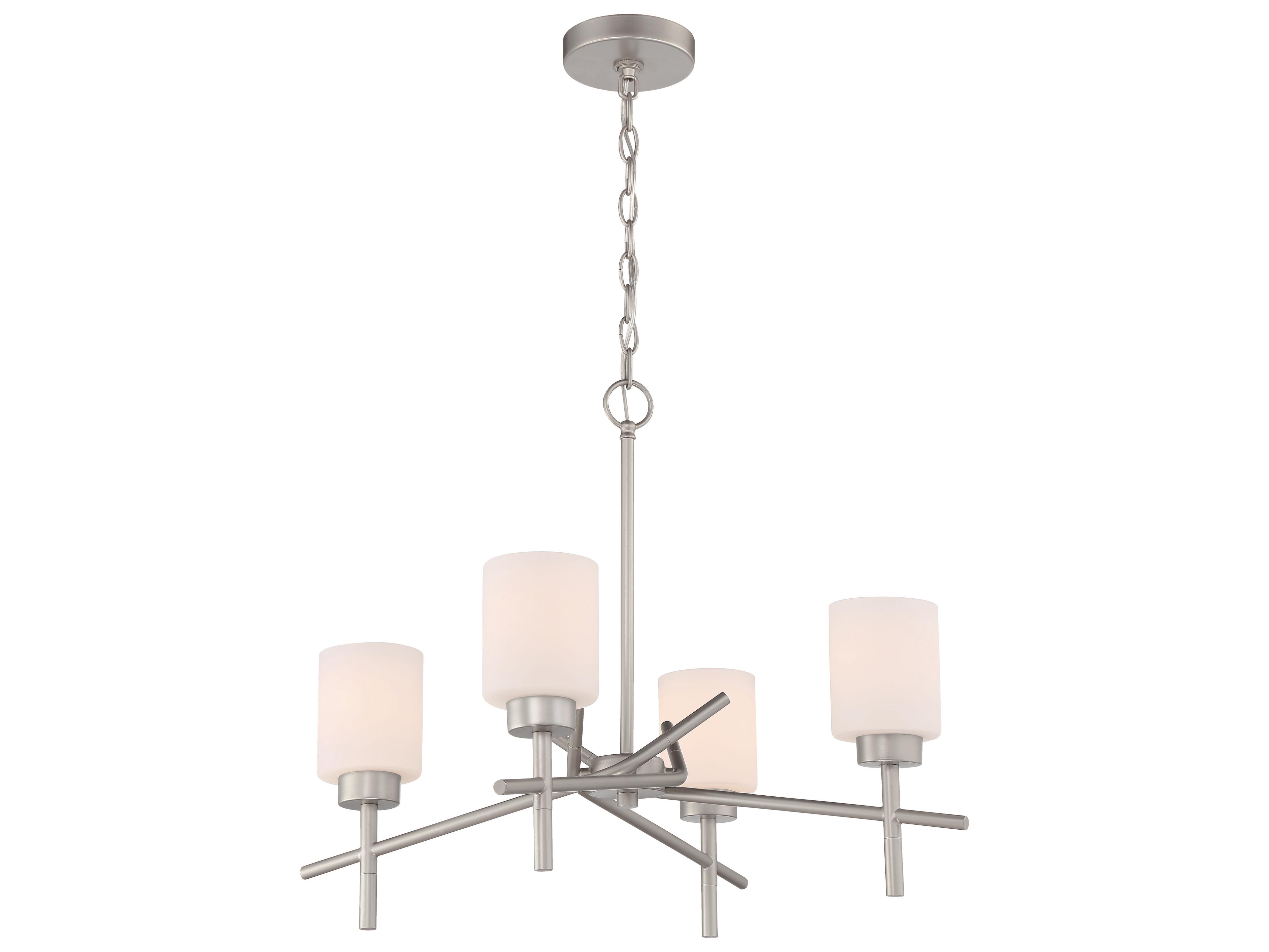 Craftmade Cadence 4-Light Satin Nickel Glass Cylinder Chandelier