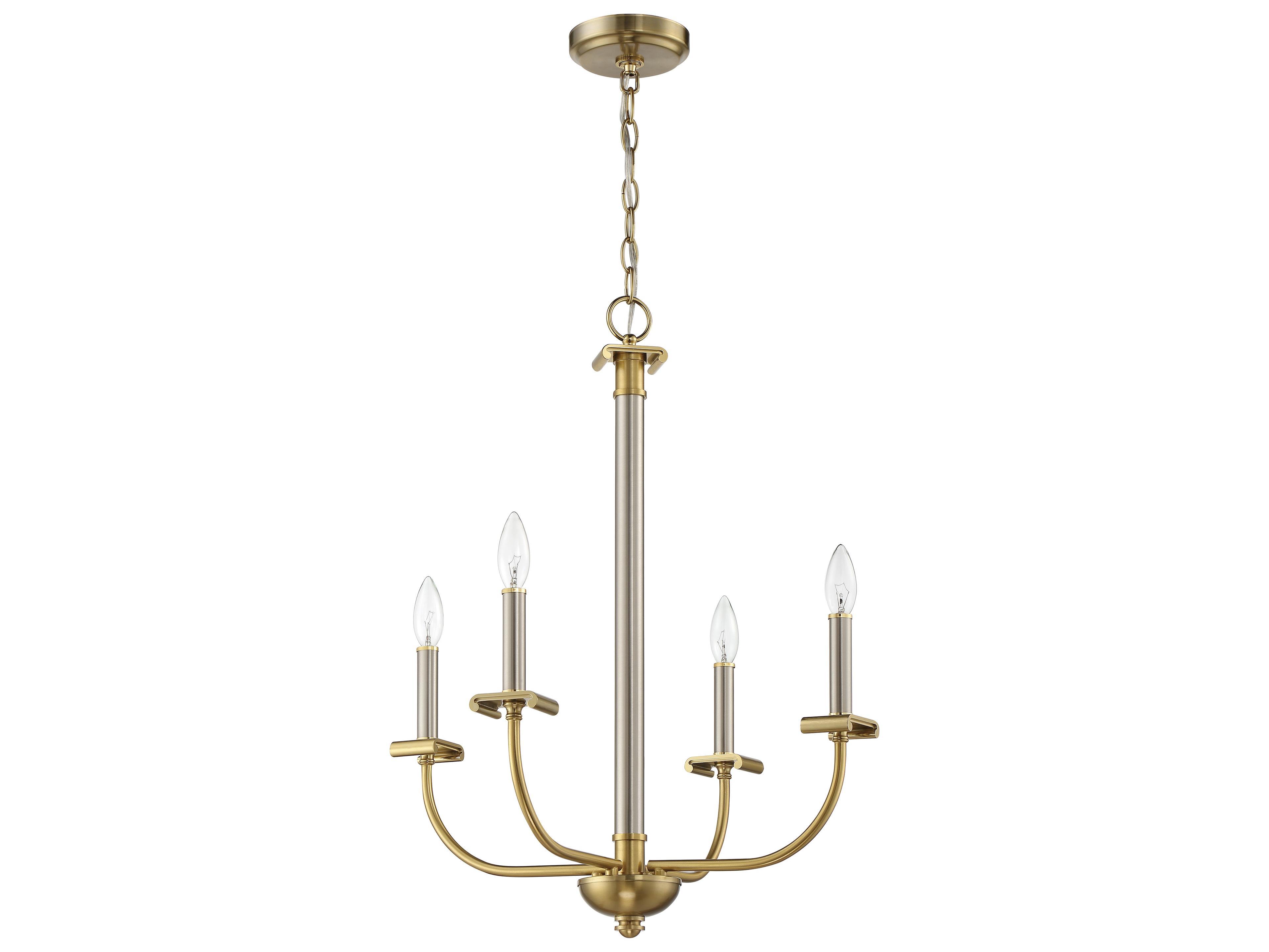 Craftmade Stanza 4-Light Brushed Polished Nickel Satin Brass Candelabra Chandelier