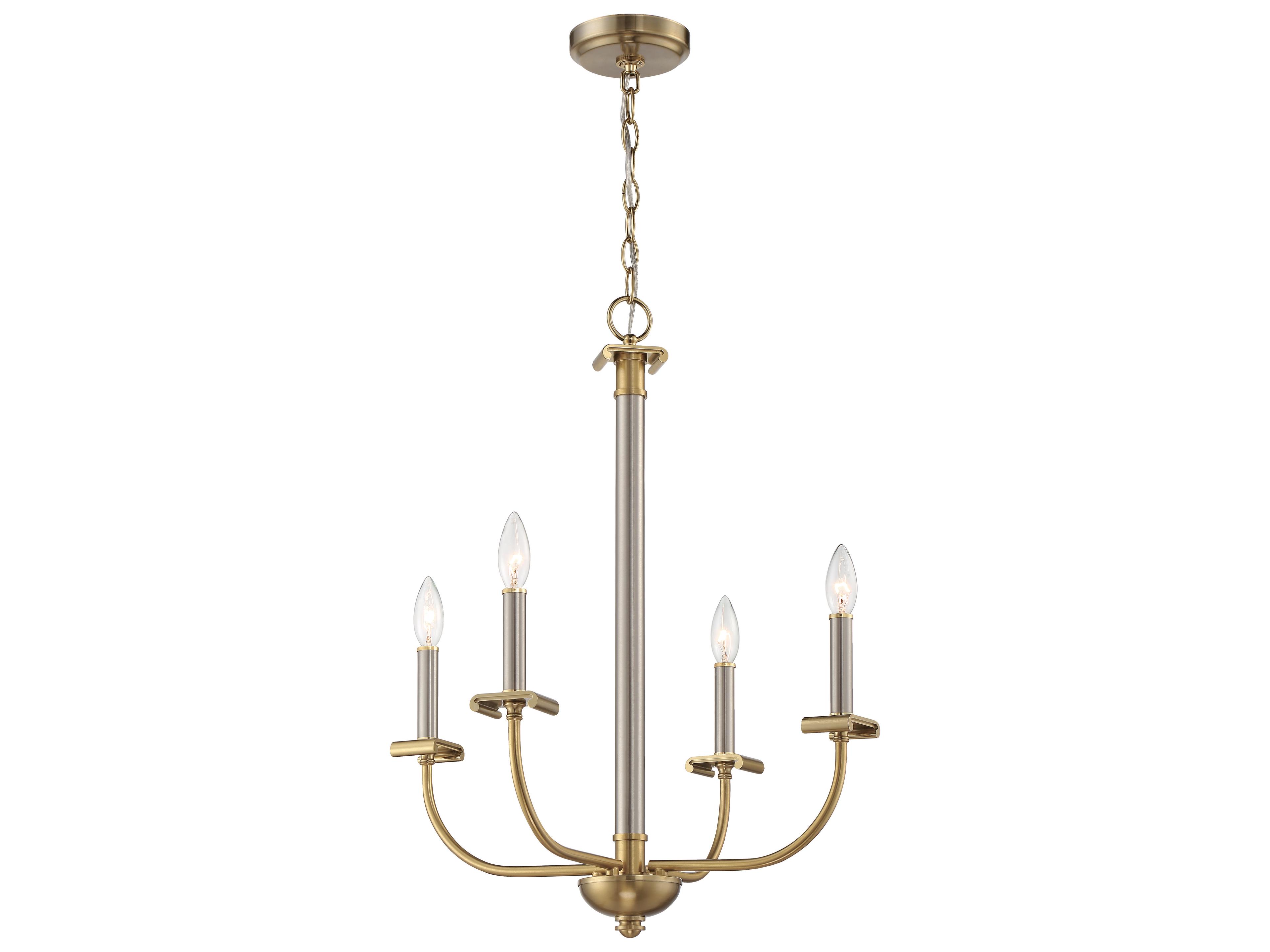 Craftmade Stanza 4-Light Brushed Polished Nickel Satin Brass Candelabra Chandelier