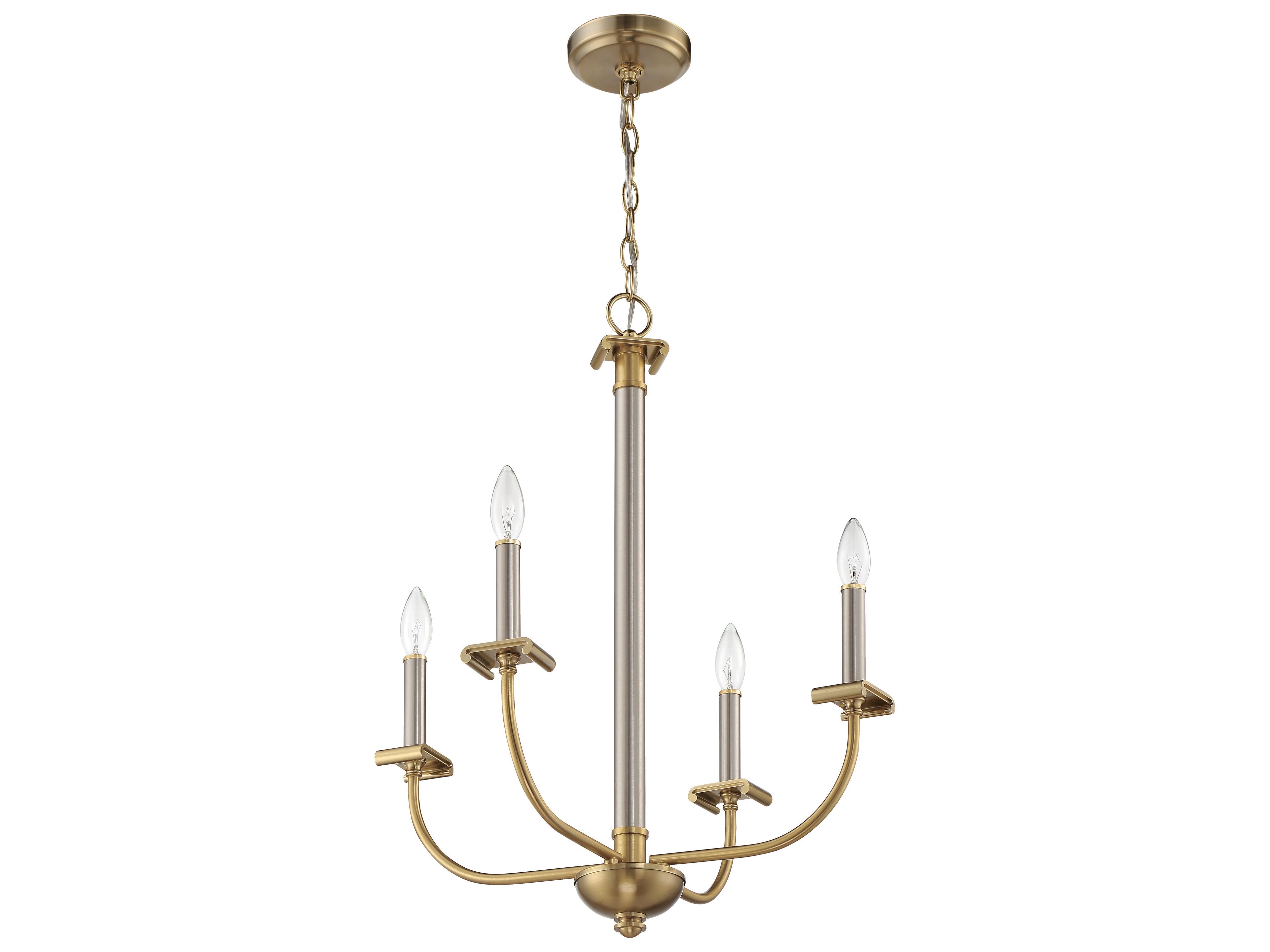 Craftmade Stanza 4-Light Brushed Polished Nickel Satin Brass Candelabra Chandelier