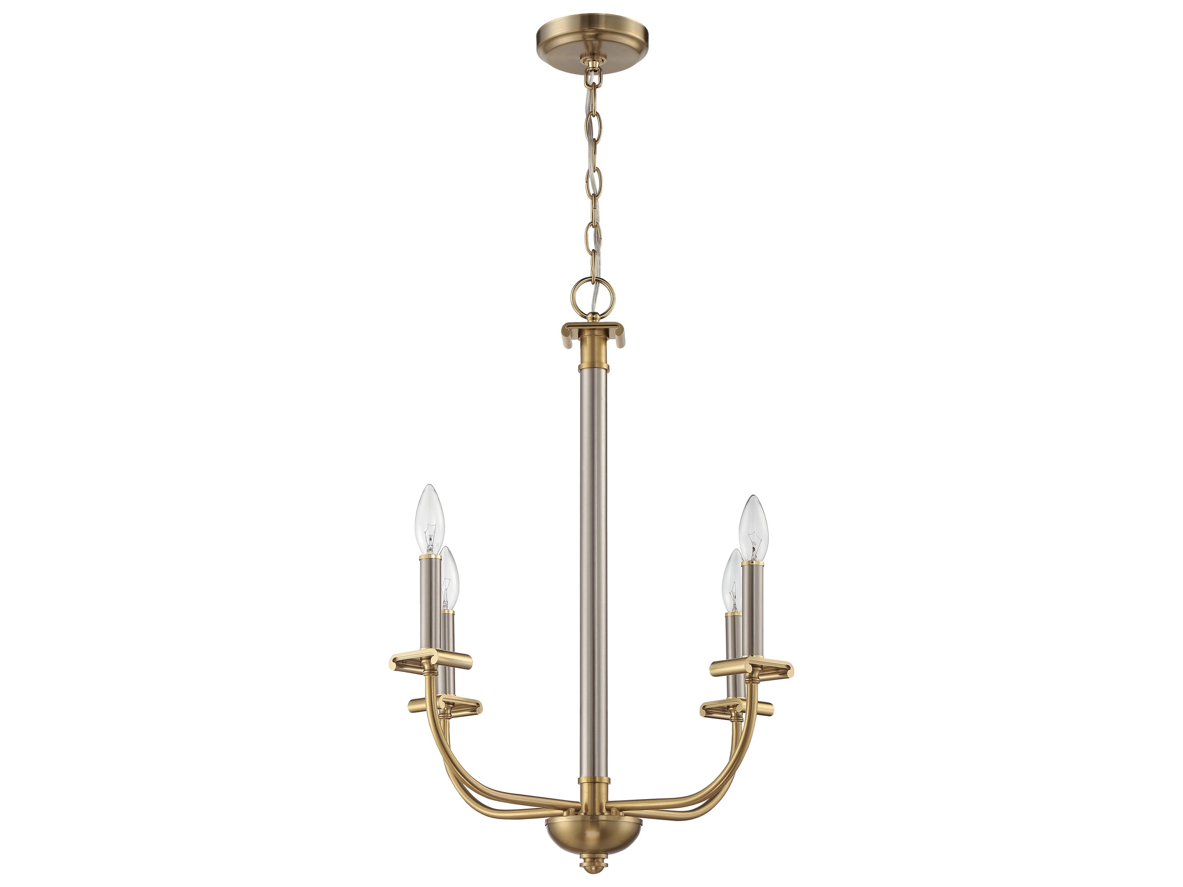 Craftmade Stanza 4-Light Brushed Polished Nickel Satin Brass Candelabra Chandelier