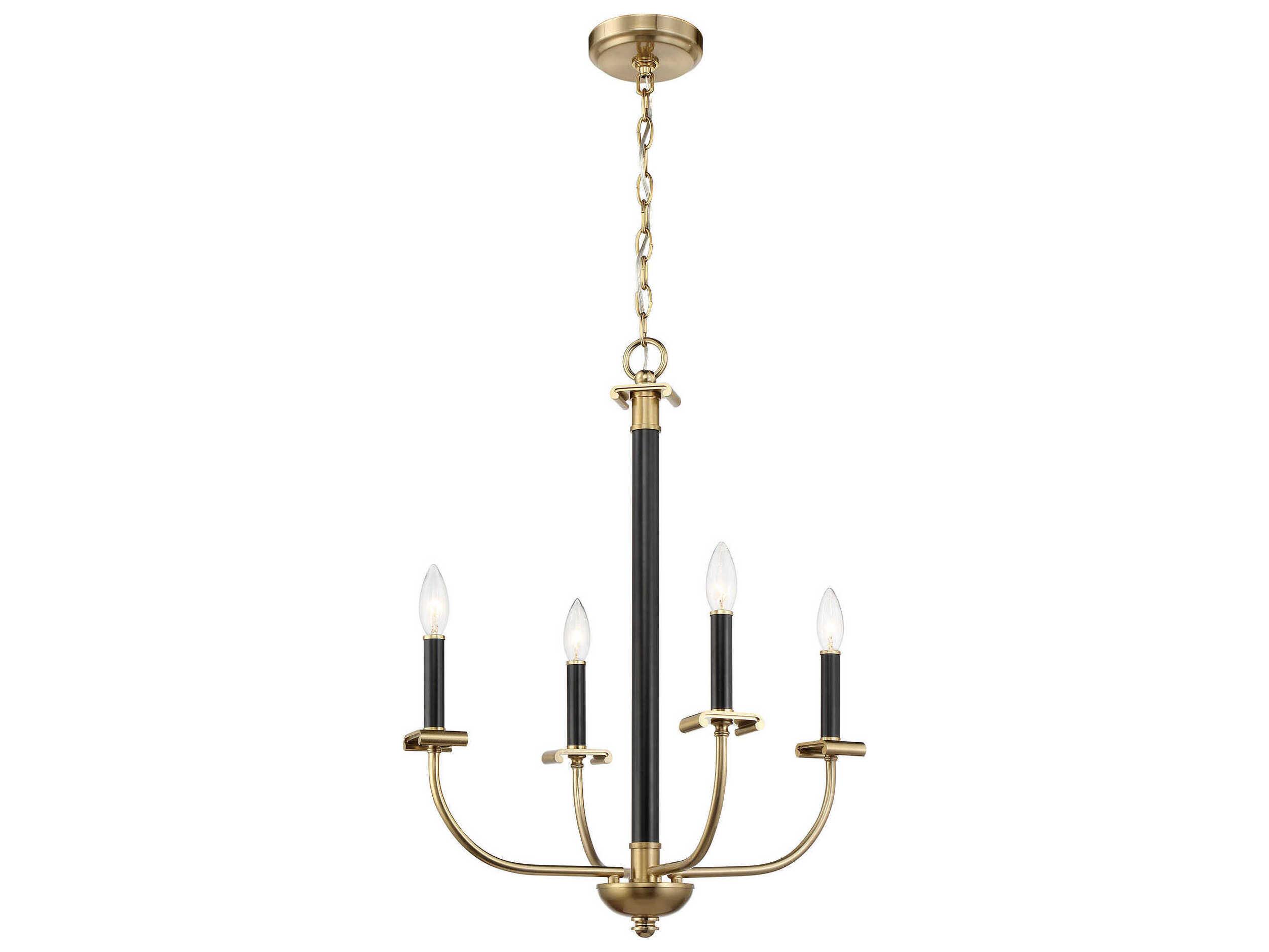 Craftmade Stanza 4-Light Flat Black Satin Brass Candelabra Chandelier
