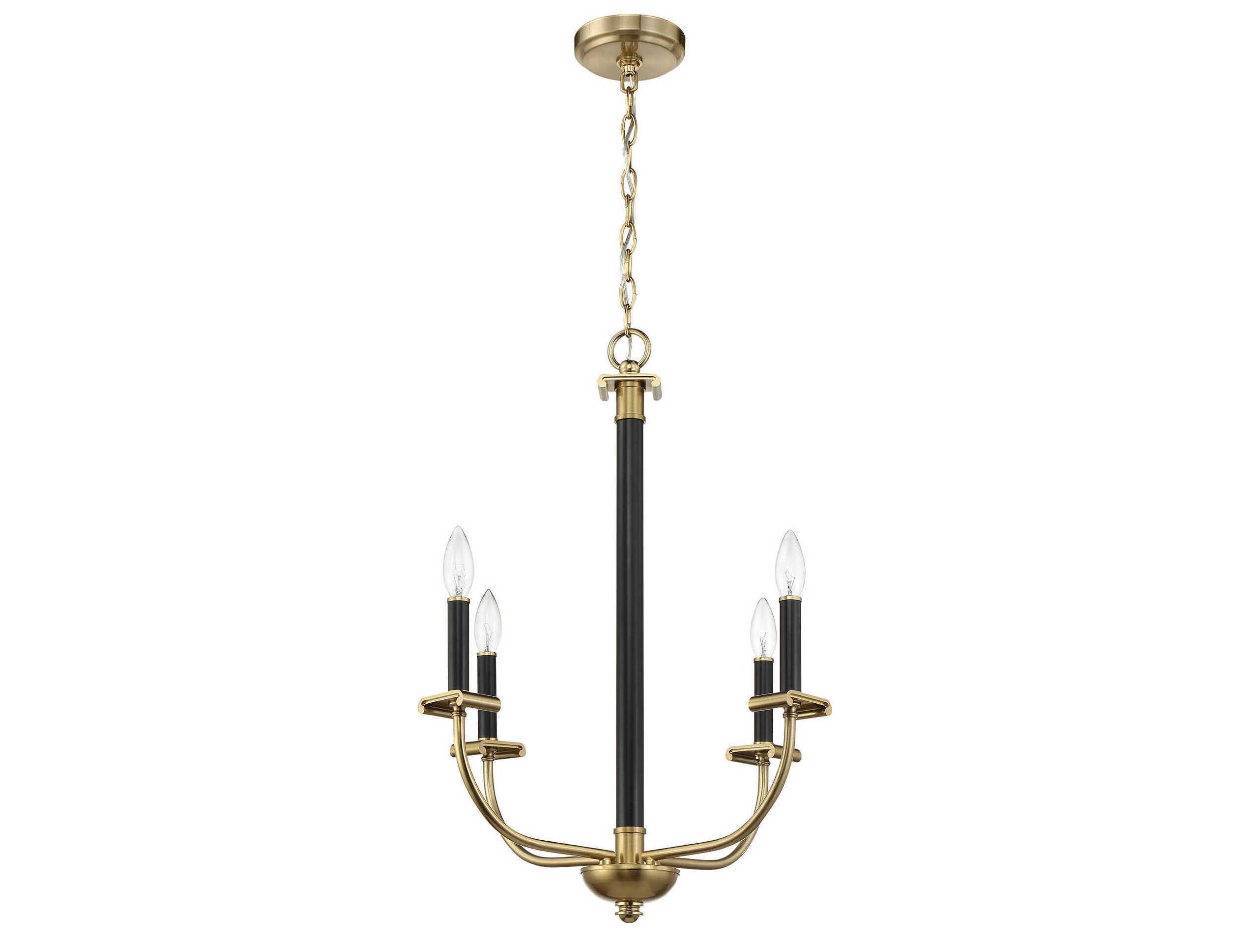 Craftmade Stanza 4-Light Flat Black Satin Brass Candelabra Chandelier
