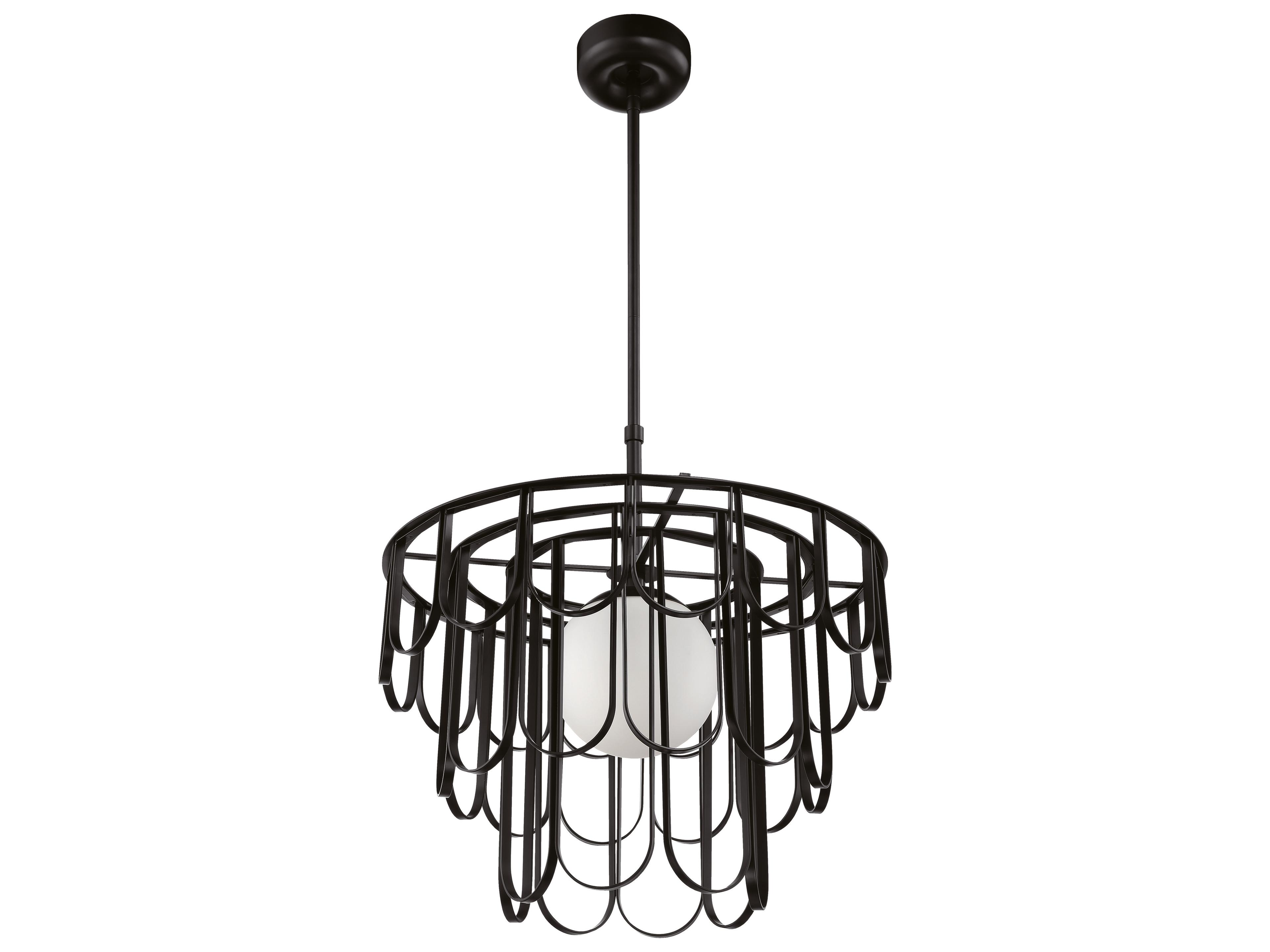 Craftmade Melody 1-Light Flat Black Glass Globe Pendant