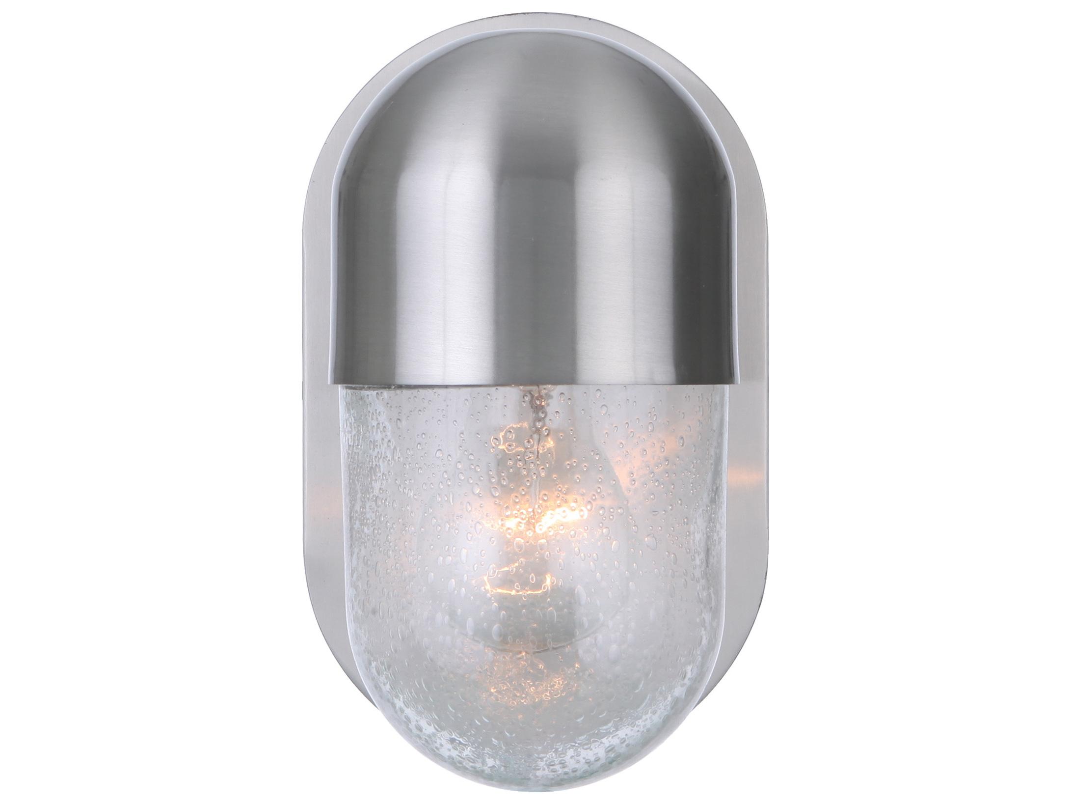 Craftmade Pill 1-Light Brushed Polished Nickel Glass Vanity Light