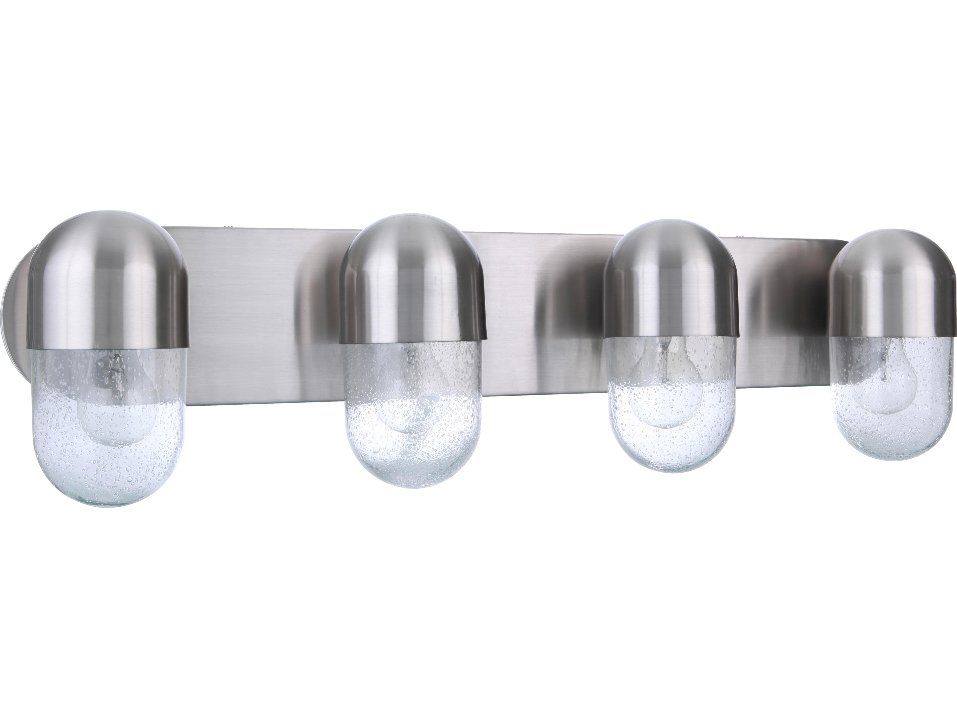 Craftmade Pill 4-Light Brushed Polished Nickel Glass Vanity Light