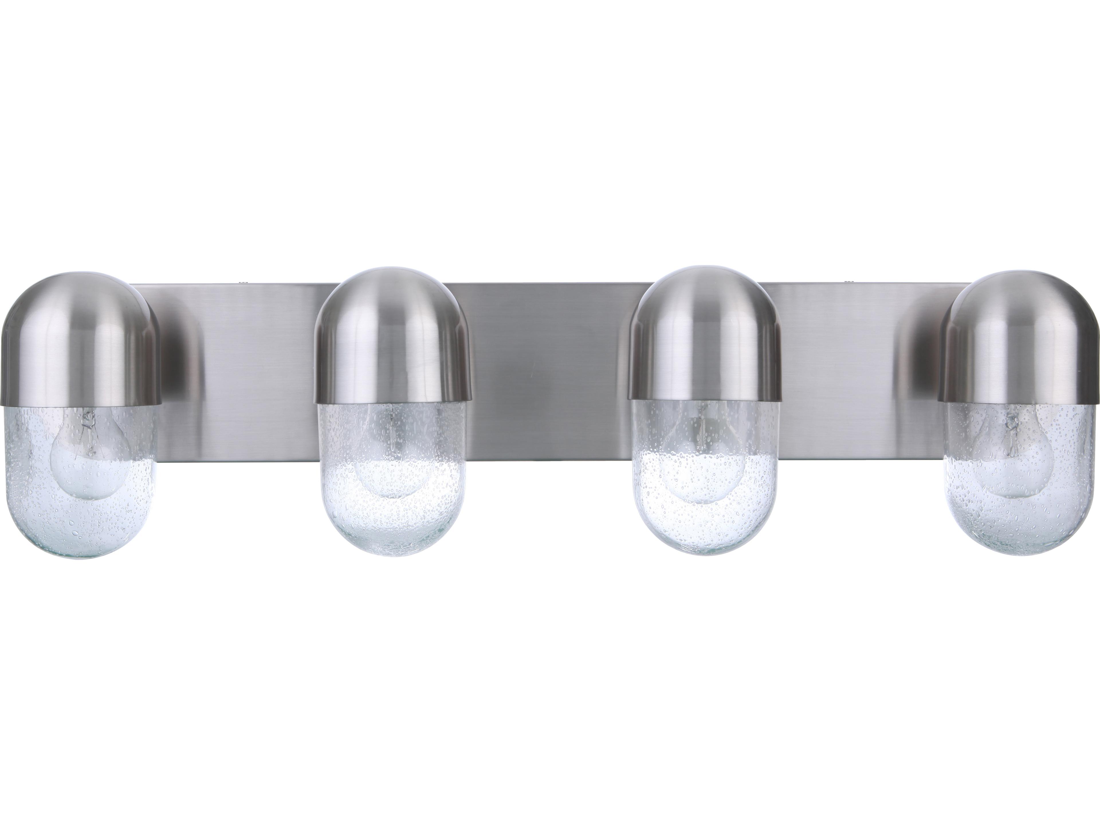 Craftmade Pill 4-Light Brushed Polished Nickel Glass Vanity Light