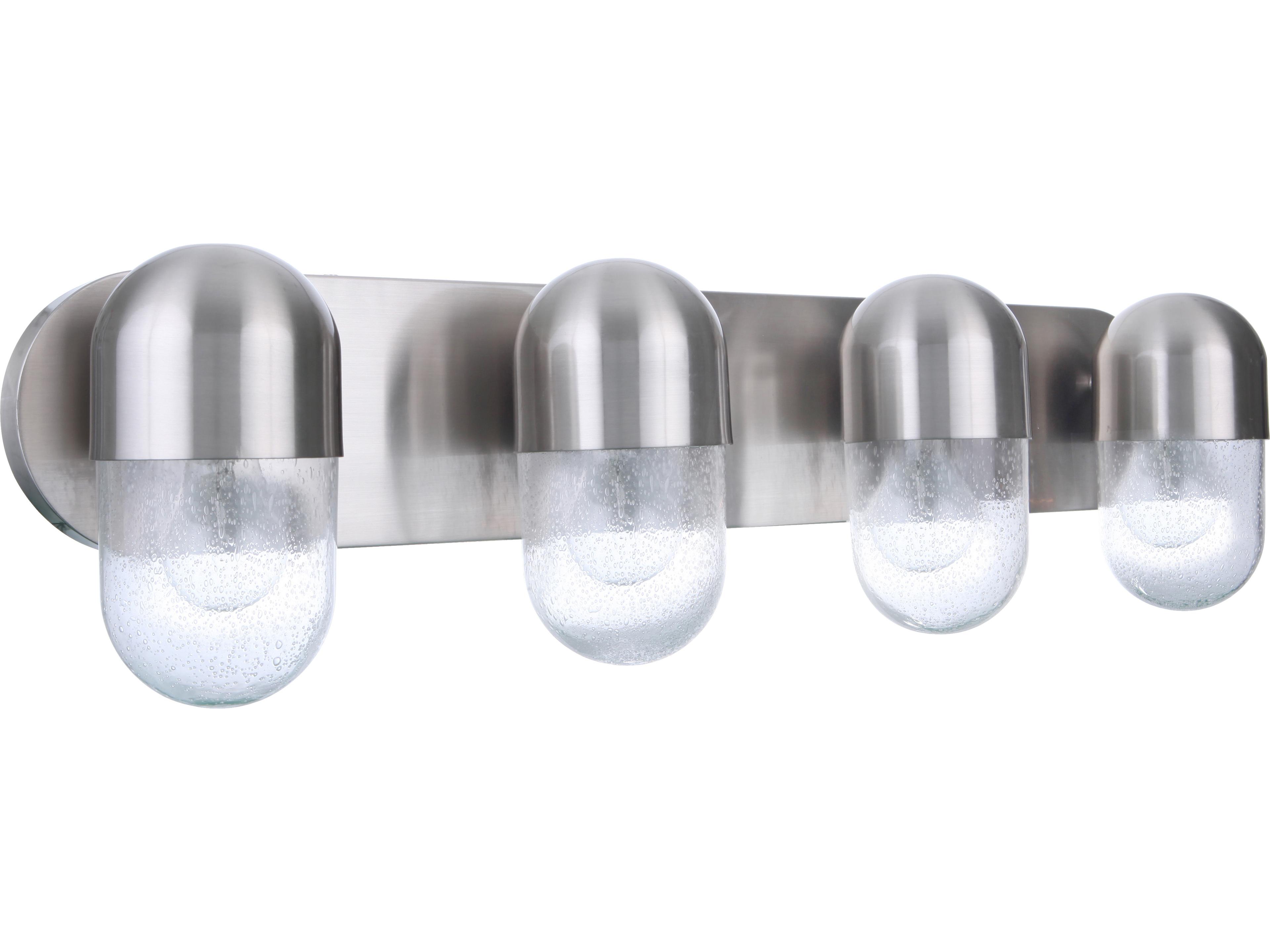 Craftmade Pill 4-Light Brushed Polished Nickel Glass Vanity Light