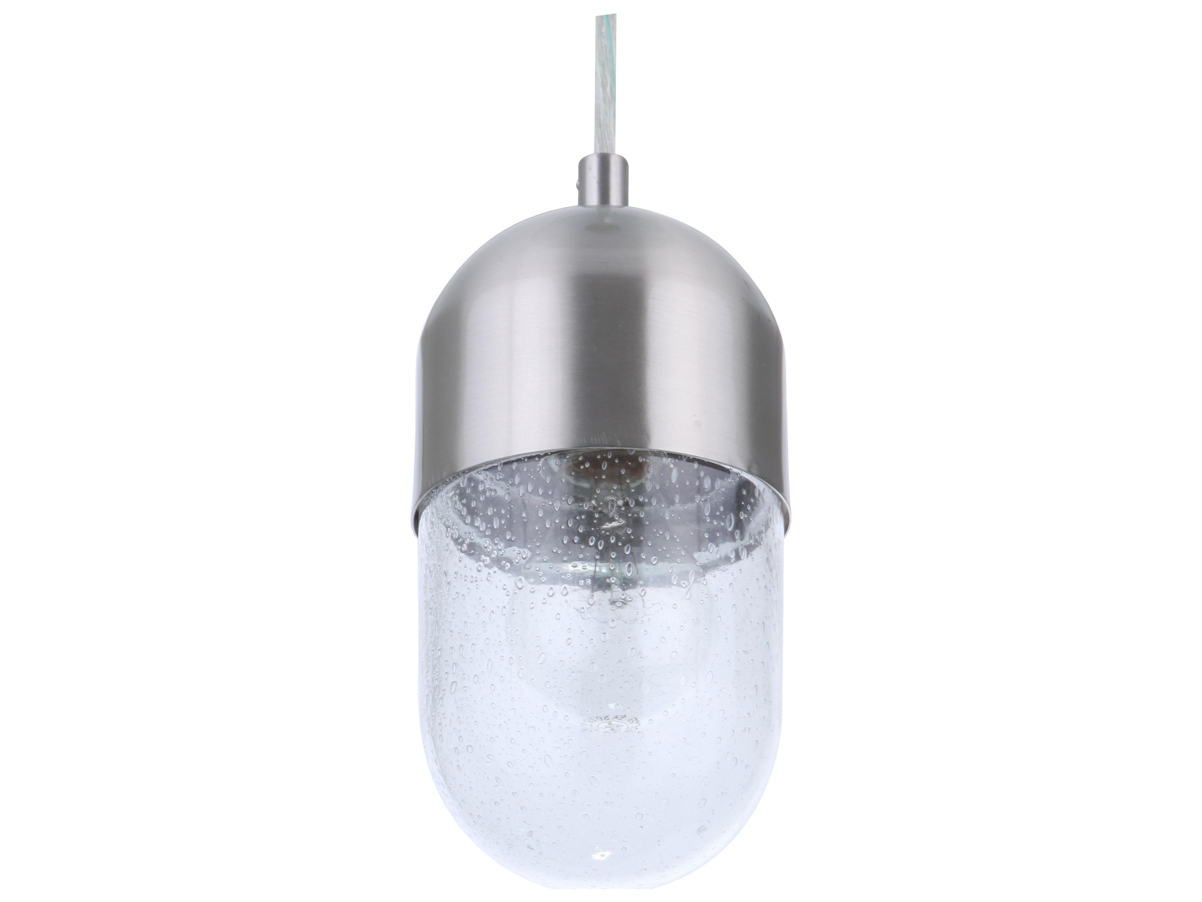 Craftmade Pill 1-Light Brushed Polished Nickel Glass Cylinder Mini Pendant