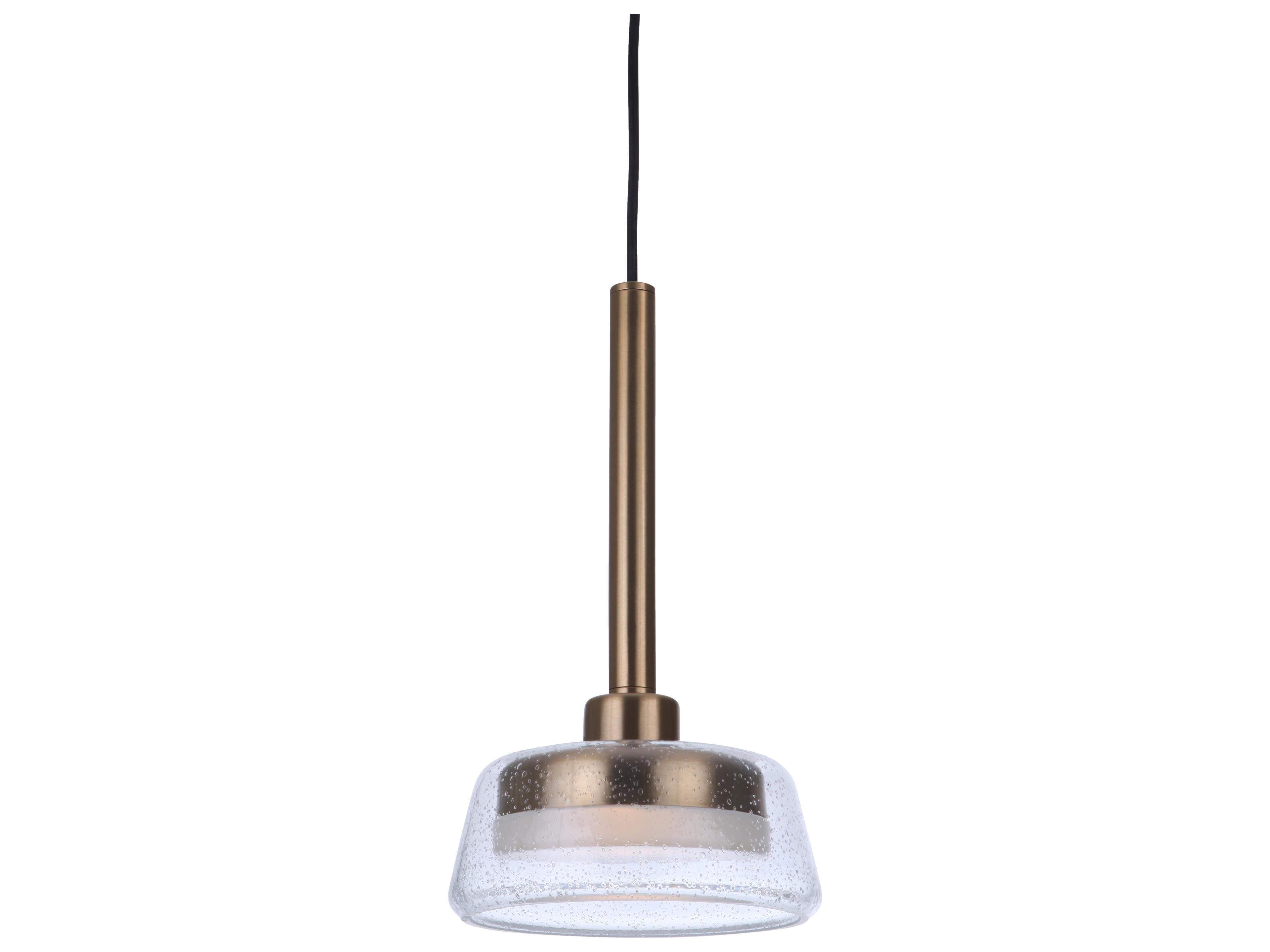 Craftmade Centric Satin Brass Glass LED Dome Mini Pendant