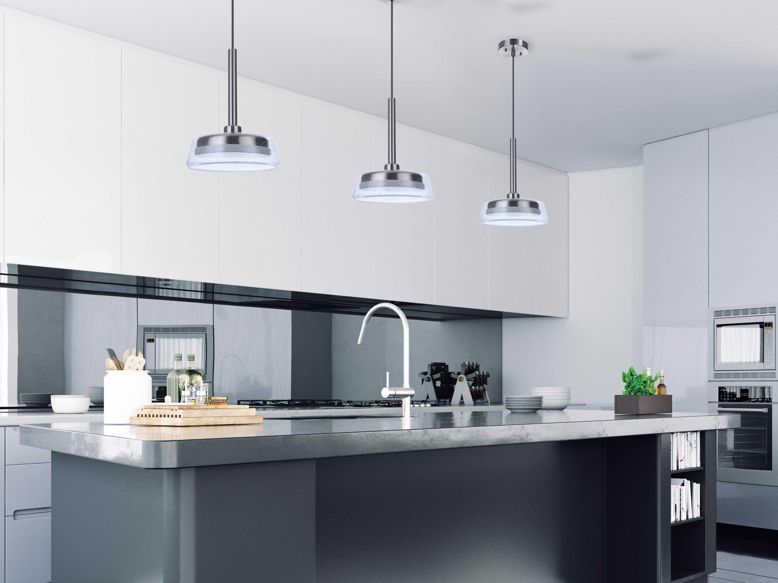 Craftmade Centric Brushed Polished Nickel Glass LED Dome Mini Pendant