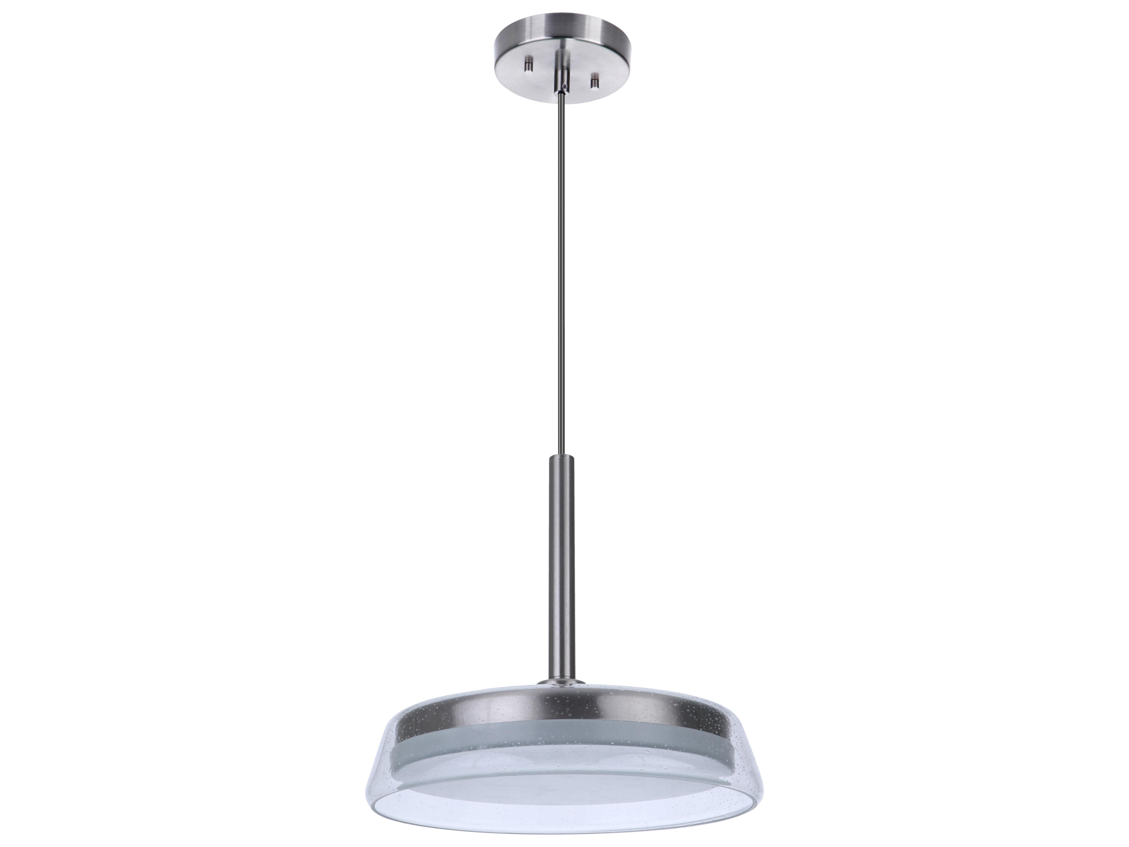 Craftmade Centric Brushed Polished Nickel Glass LED Dome Pendant