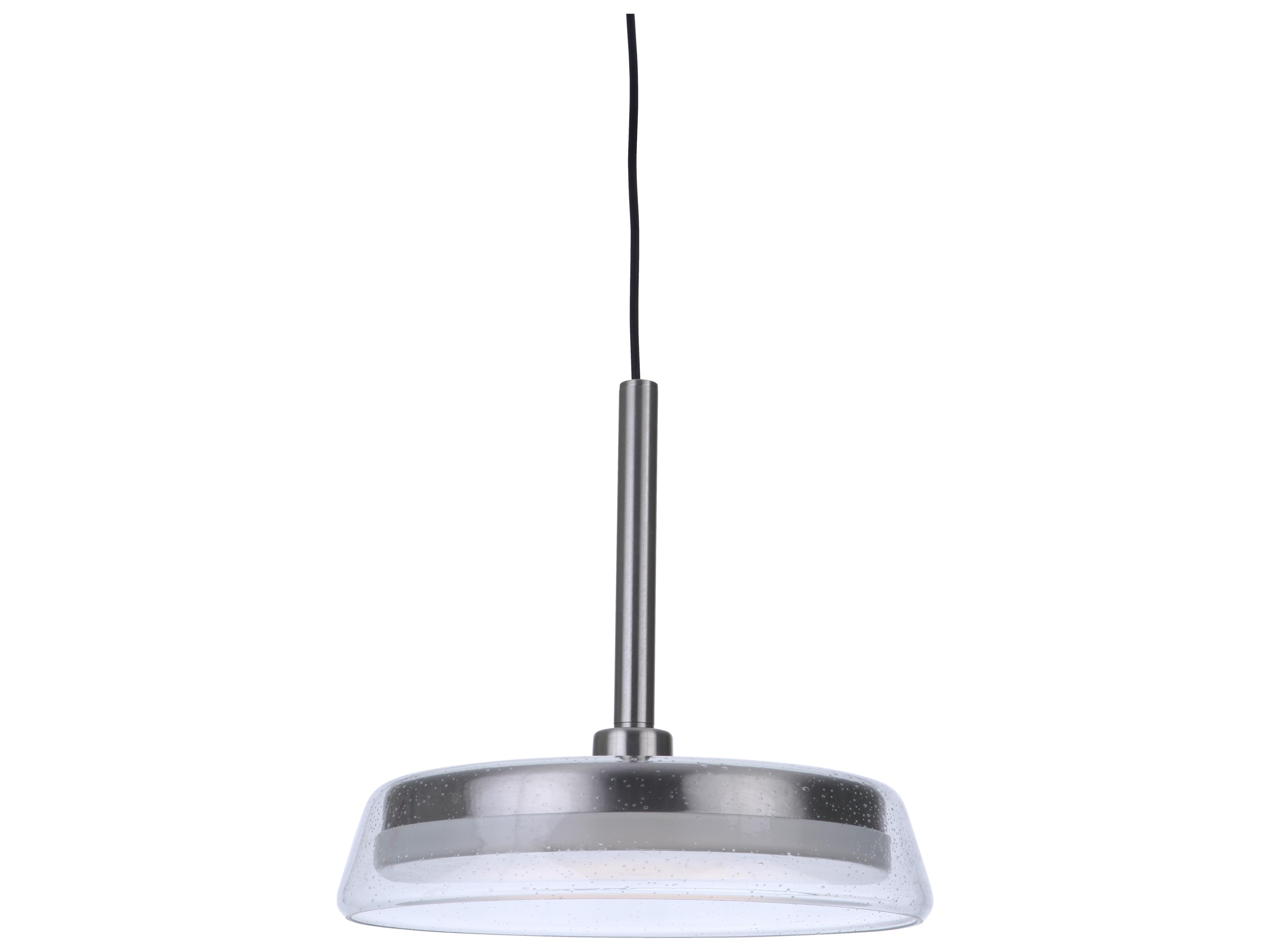 Craftmade Centric Brushed Polished Nickel Glass LED Dome Pendant