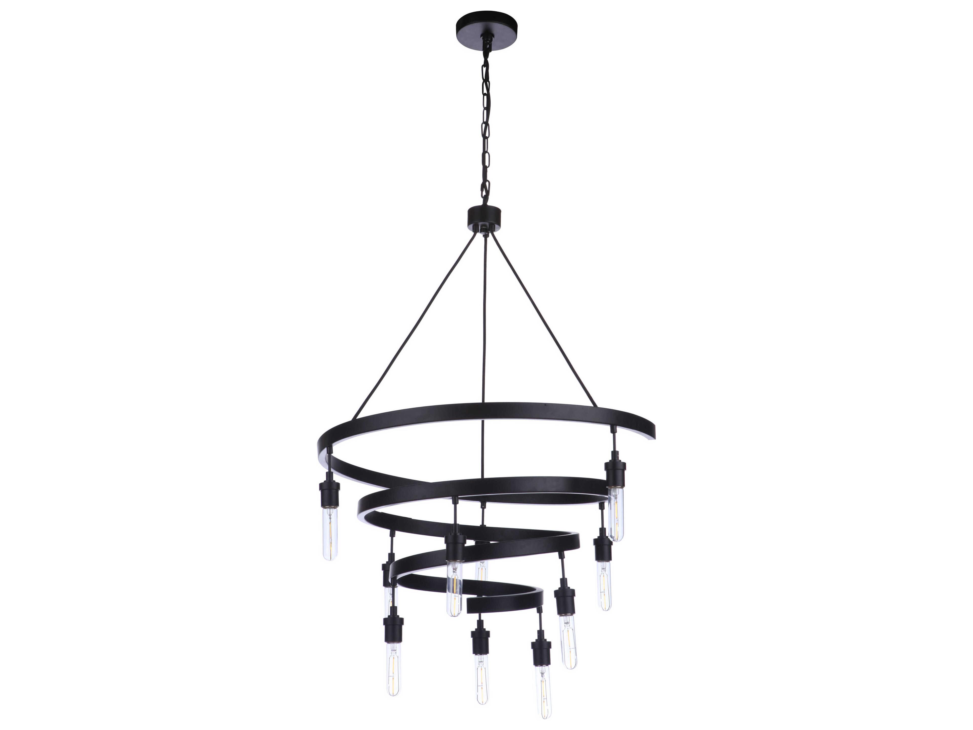 Craftmade Tranquil 10-Light Flat Black Chandelier