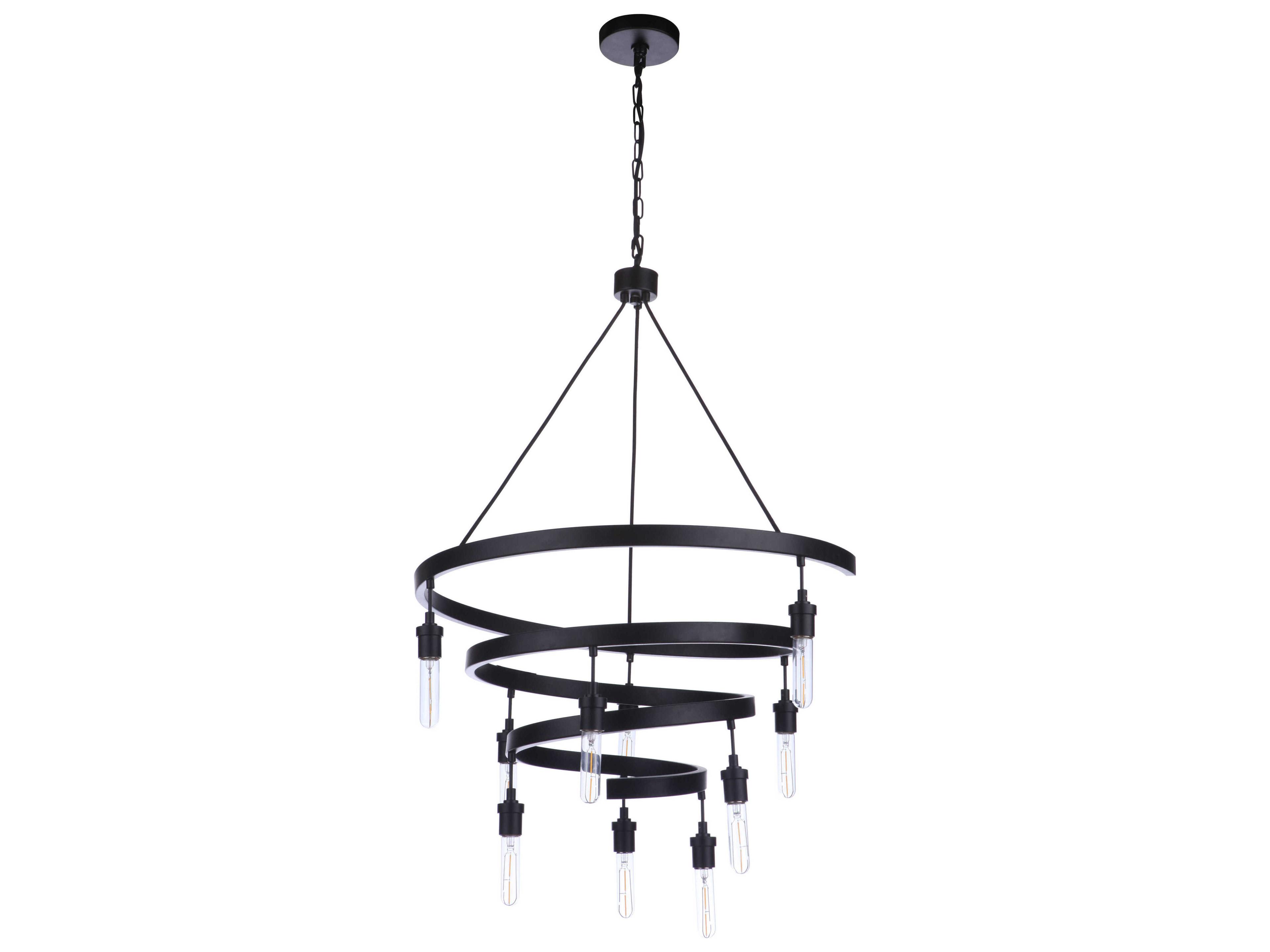 Craftmade Tranquil 10-Light Flat Black Chandelier
