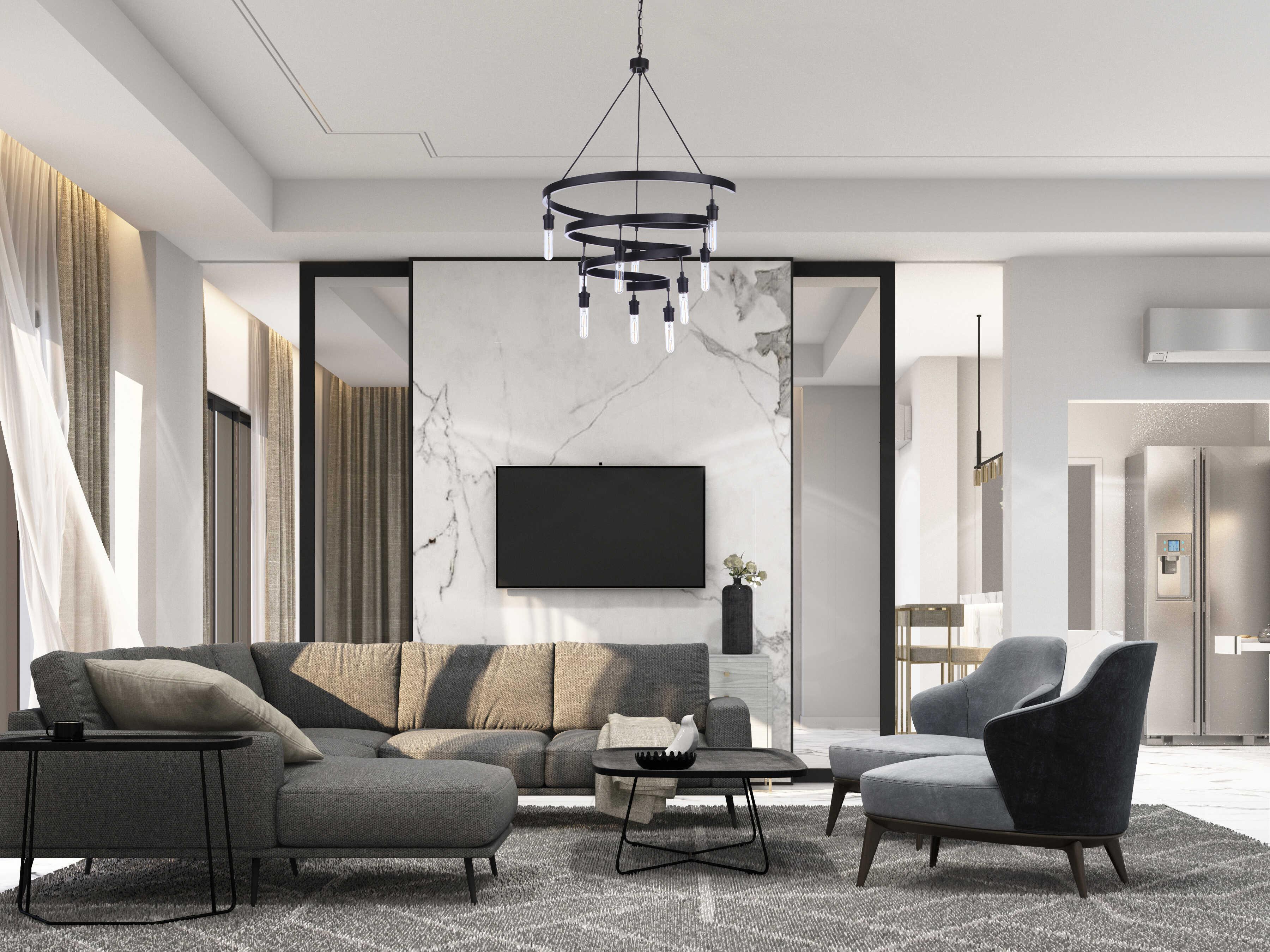 Craftmade Tranquil 10-Light Flat Black Chandelier