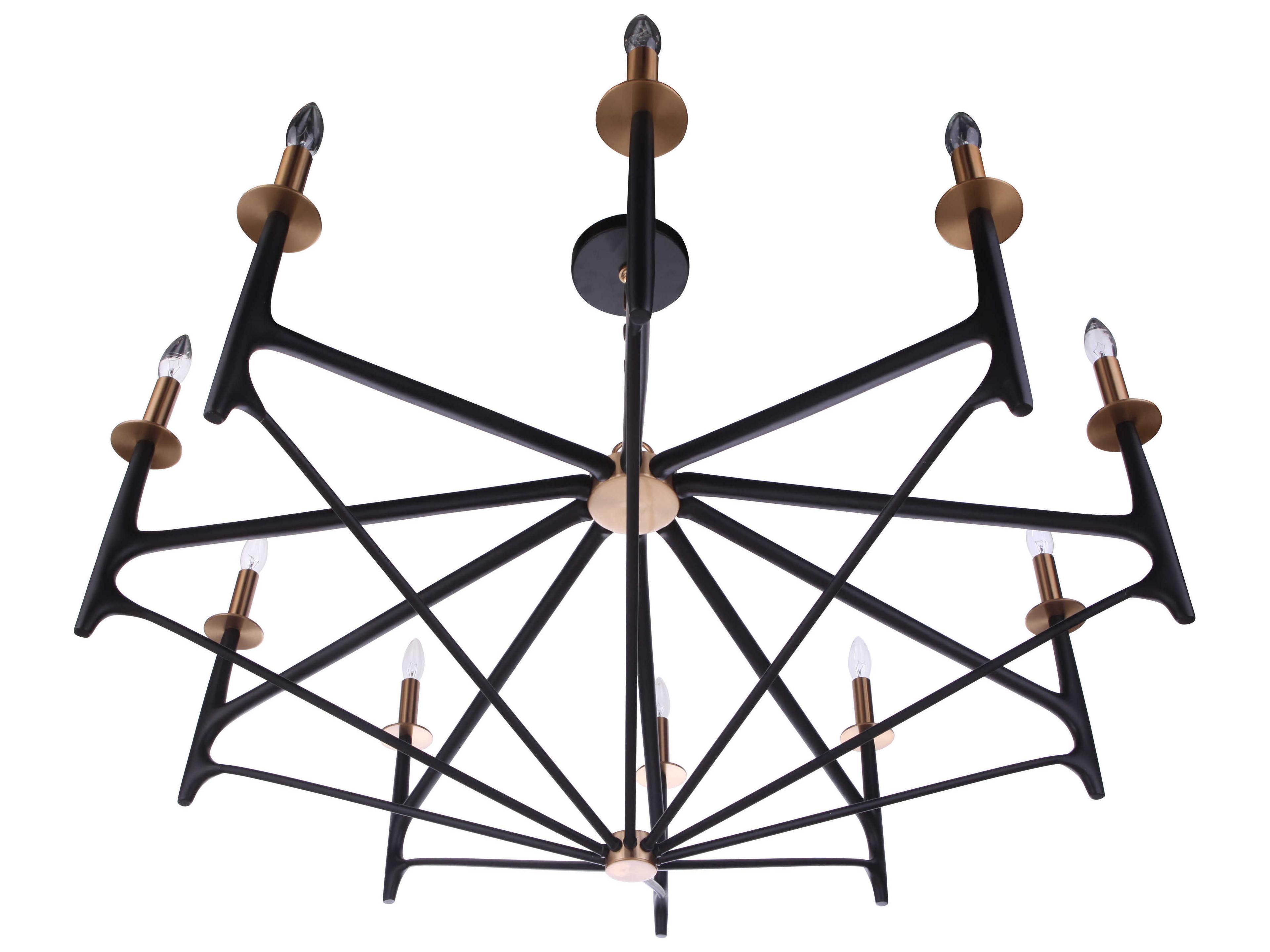Craftmade The Reserve 10-Light Flat Black Painted Nickel Chandelier