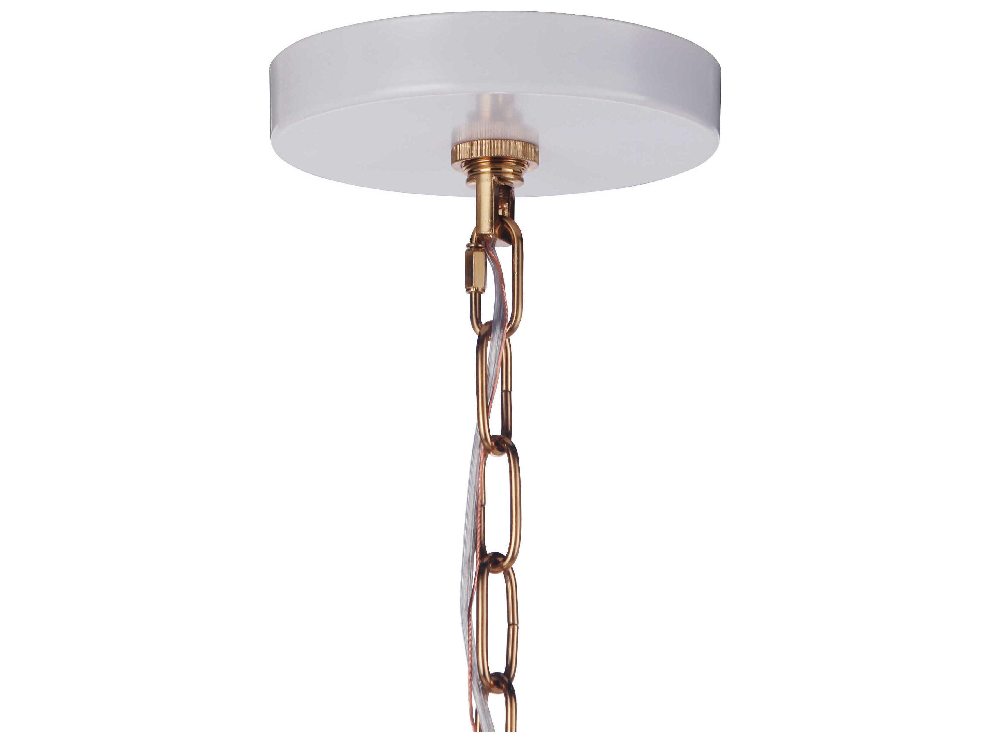 Craftmade The Reserve 10-Light Matte White Satin Brass Candelabra Chandelier