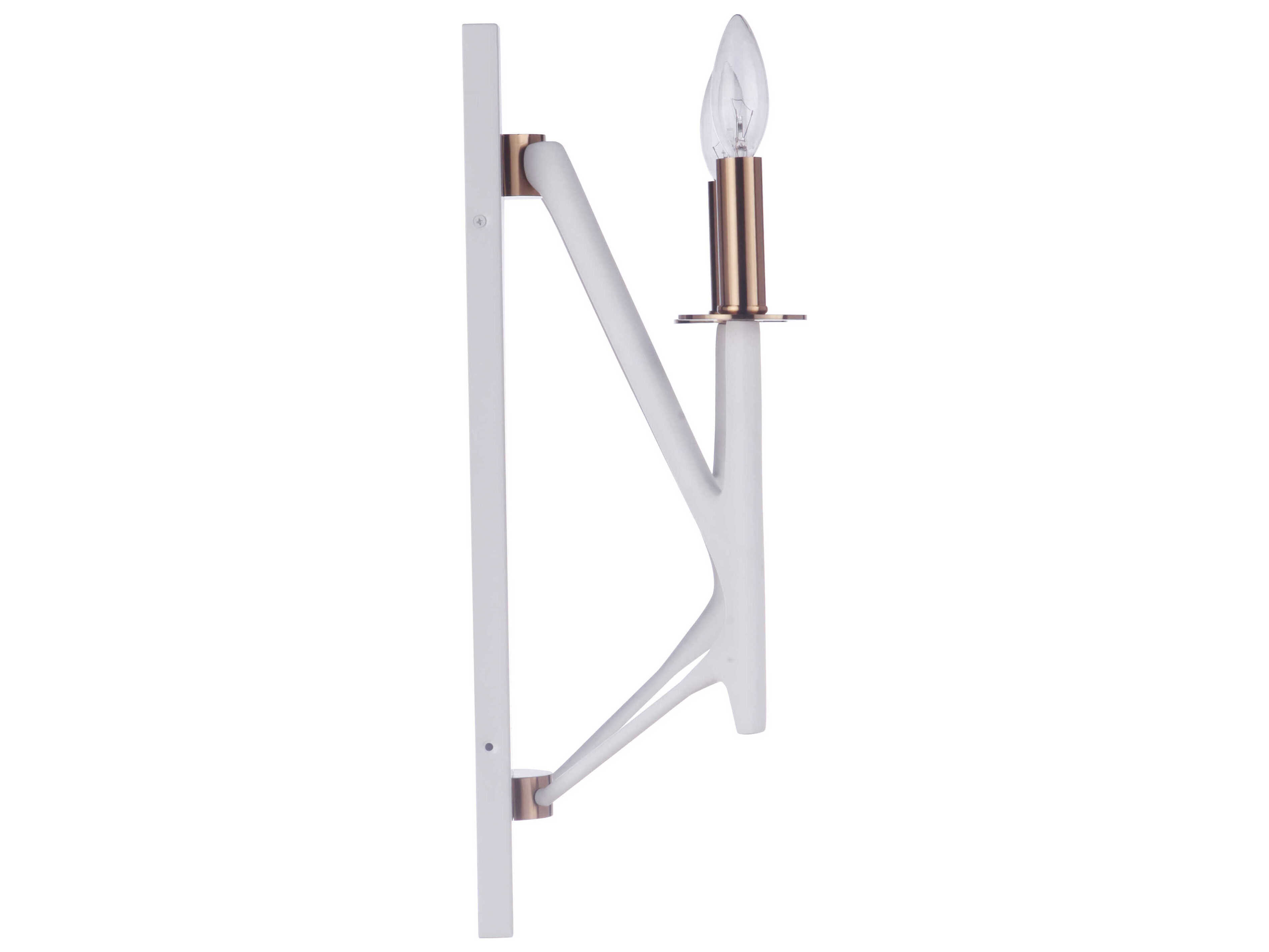 Craftmade The Reserve 2-Light Matte White Satin Brass Wall Sconce