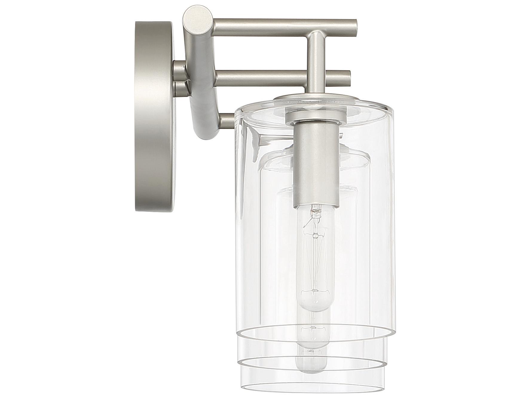 Craftmade Hailie 3-Light Satin Nickel Glass Vanity Light