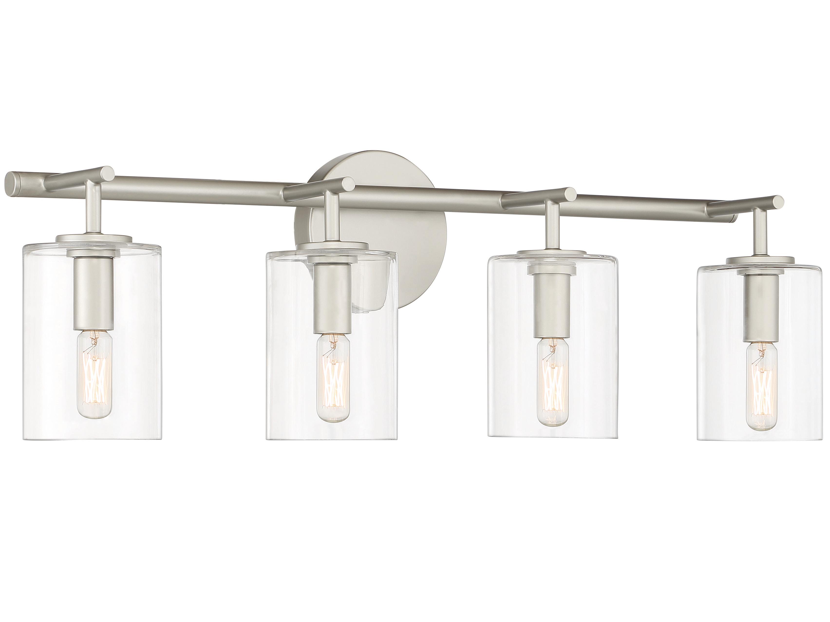 Craftmade Hailie 4-Light Satin Nickel Glass Vanity Light