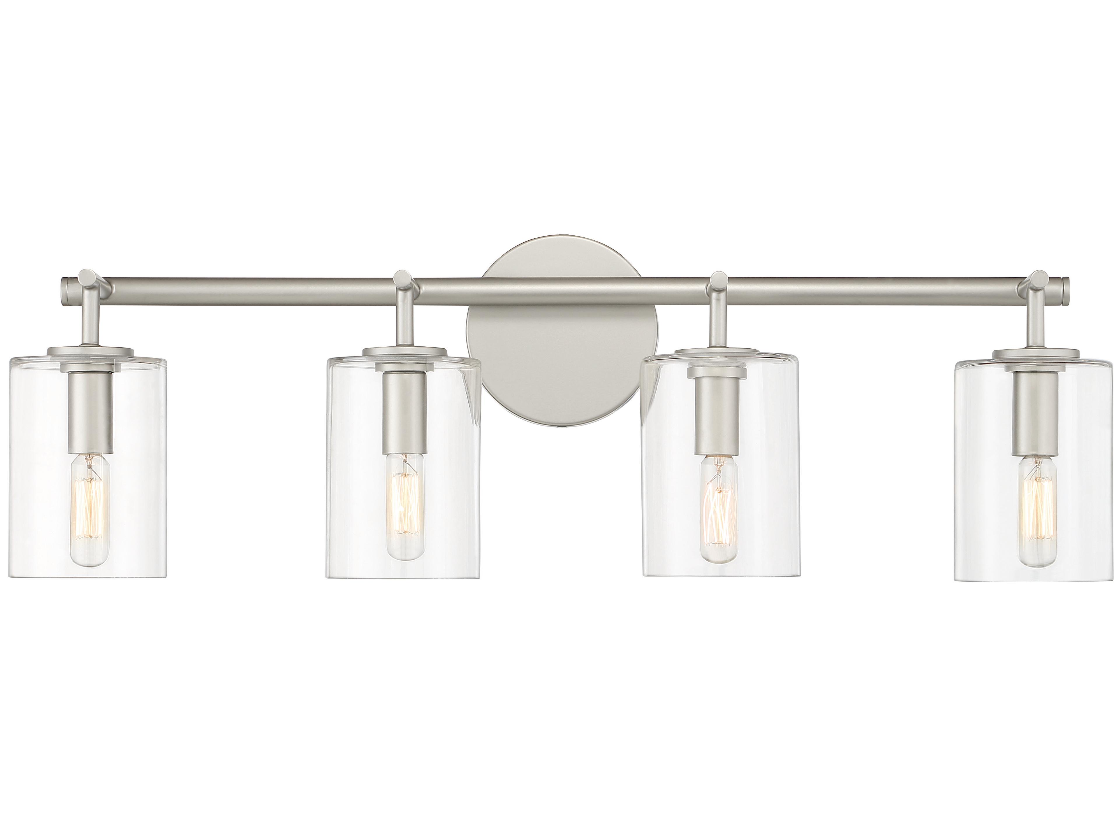 Craftmade Hailie 4-Light Satin Nickel Glass Vanity Light