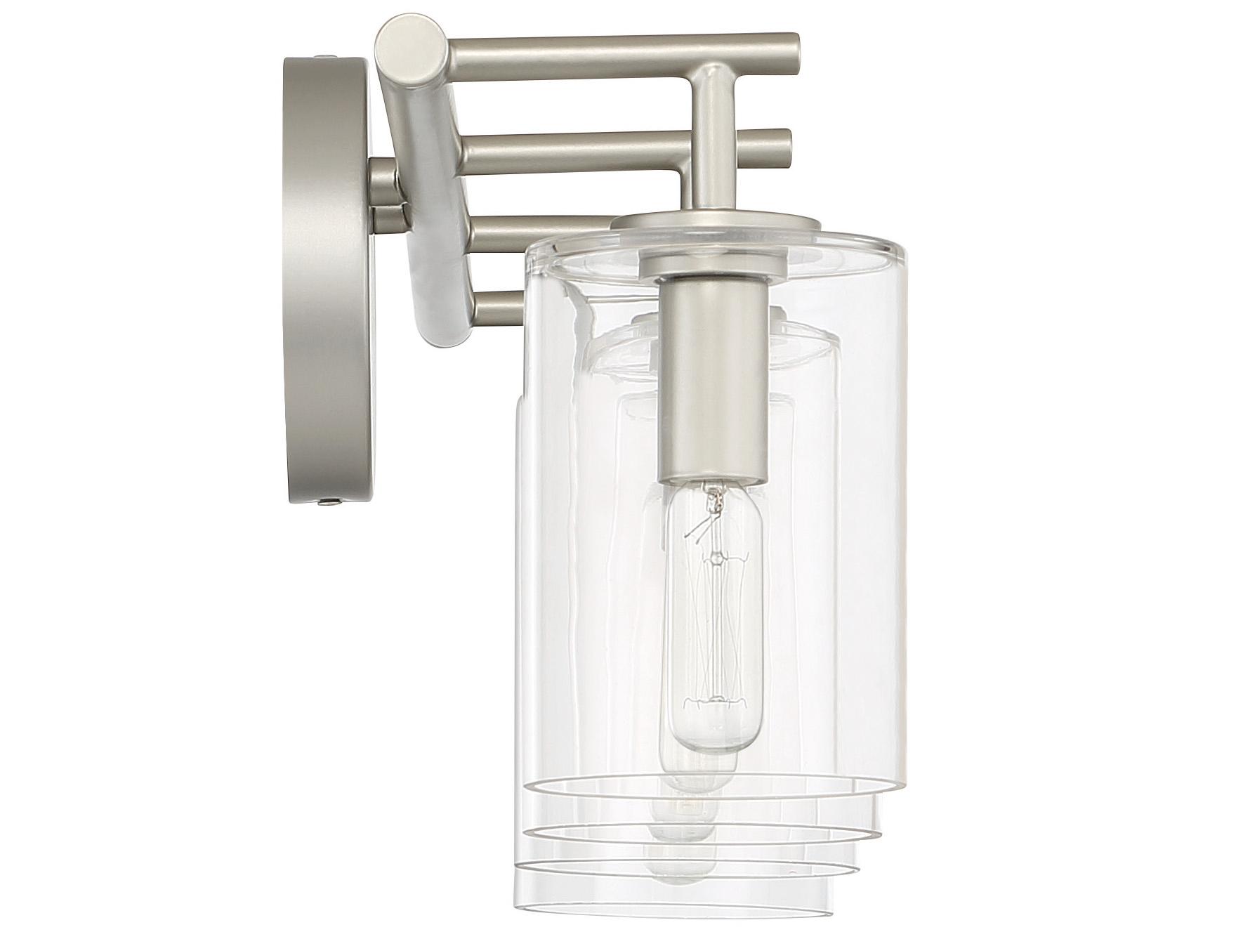 Craftmade Hailie 4-Light Satin Nickel Glass Vanity Light