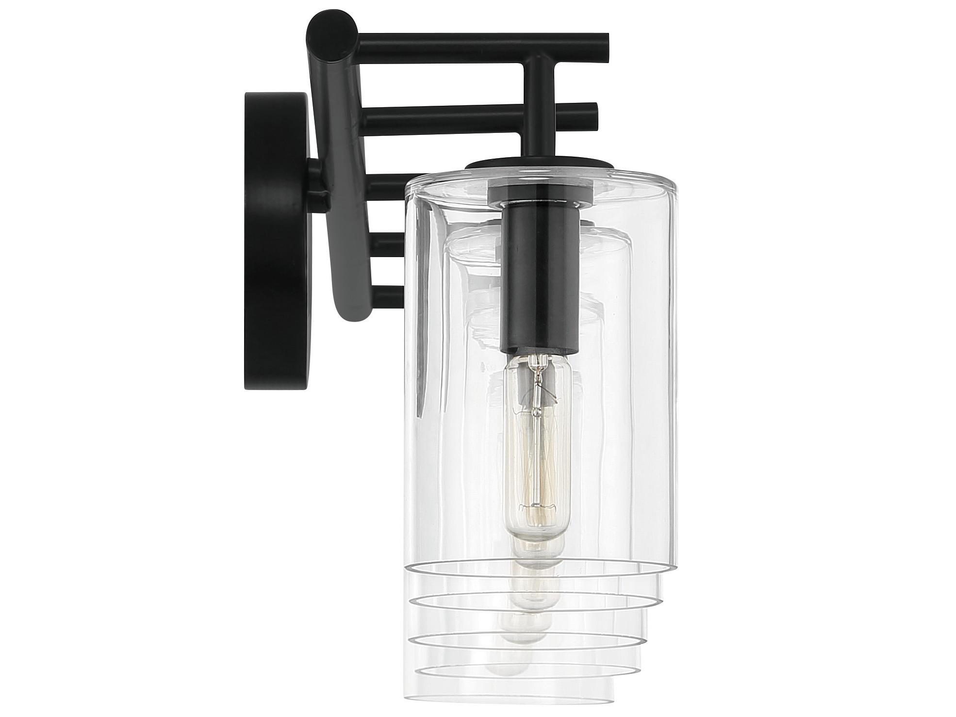 Craftmade Hailie 5-Light Flat Black Glass Vanity Light