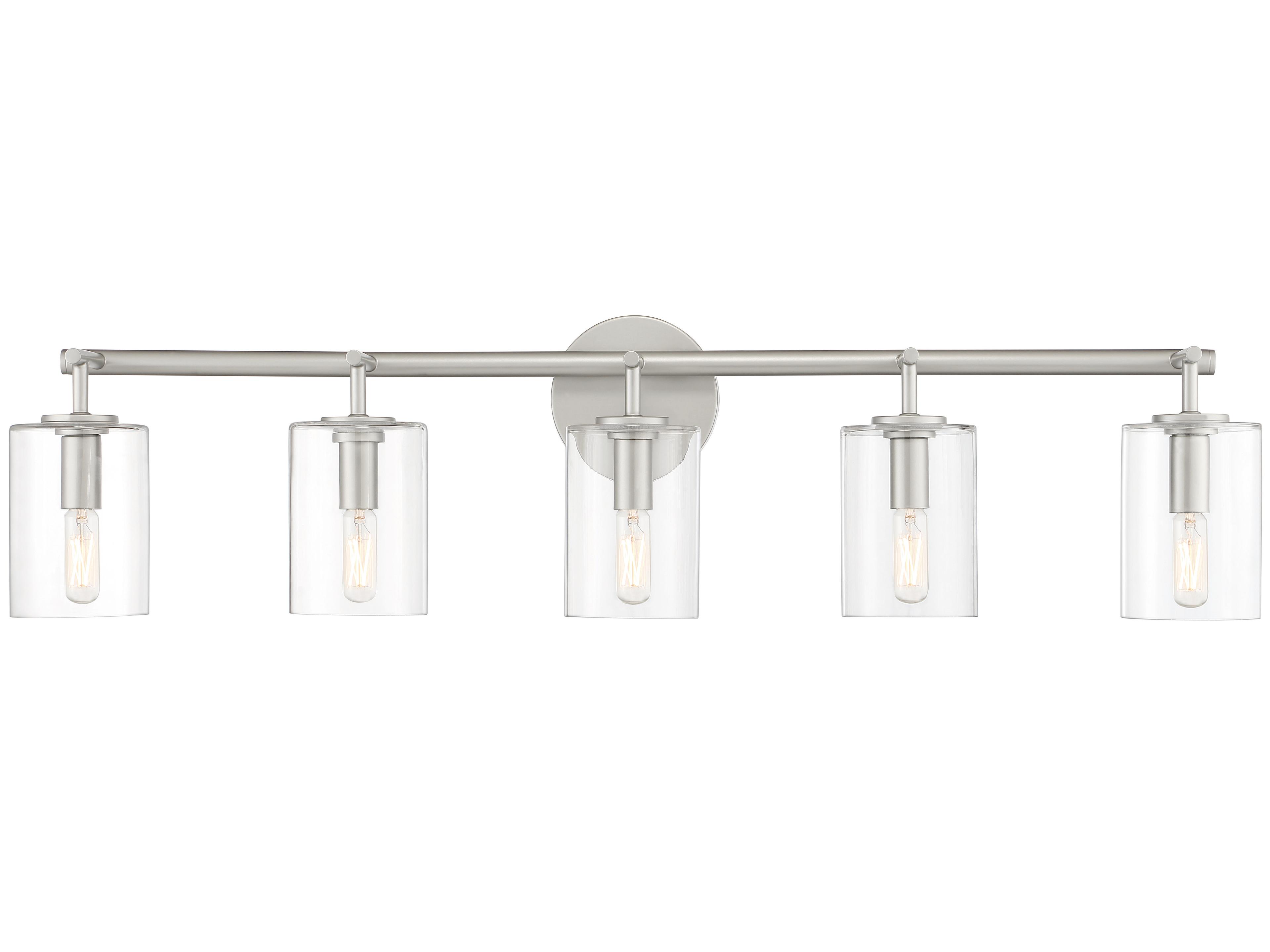 Craftmade Hailie 5-Light Satin Nickel Glass Vanity Light