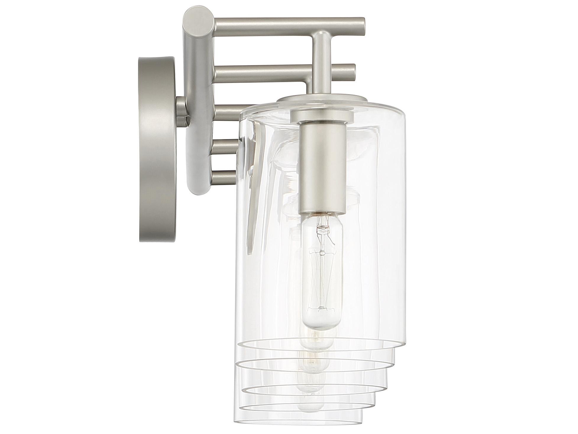 Craftmade Hailie 5-Light Satin Nickel Glass Vanity Light