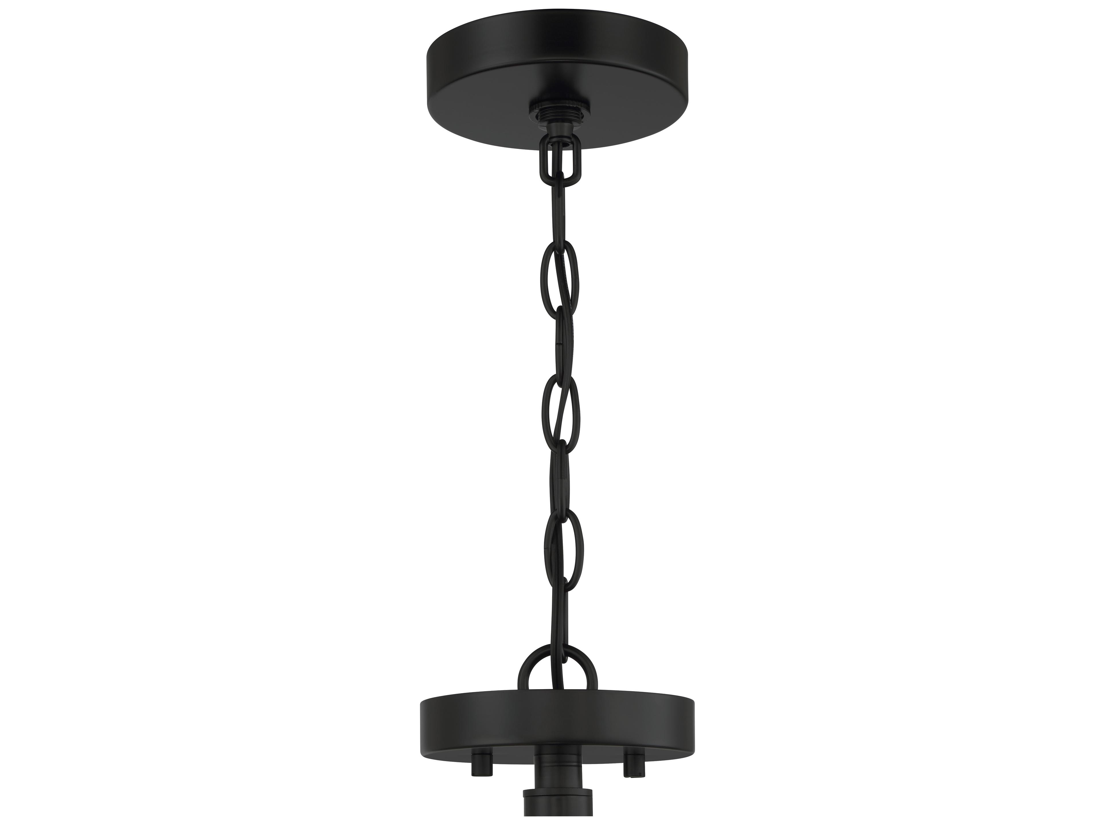 Craftmade Hailie 4-Light Flat Black Glass Drum Pendant
