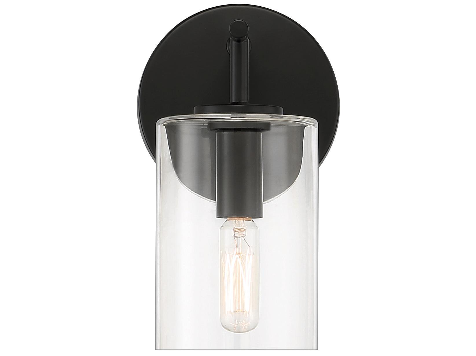 Craftmade Hailie 1-Light Flat Black Glass Vanity Light