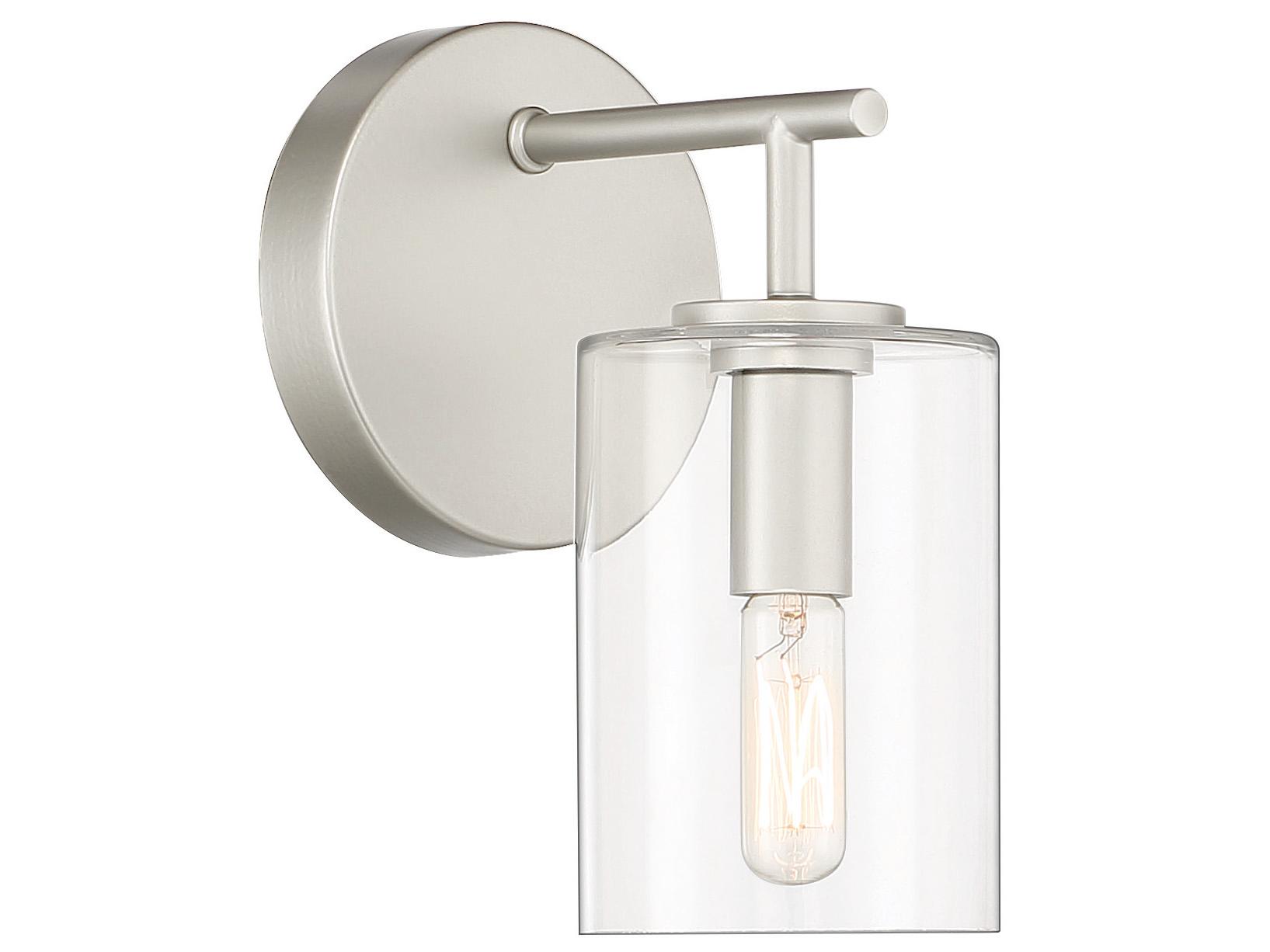 Craftmade Hailie 1-Light Satin Nickel Glass Vanity Light