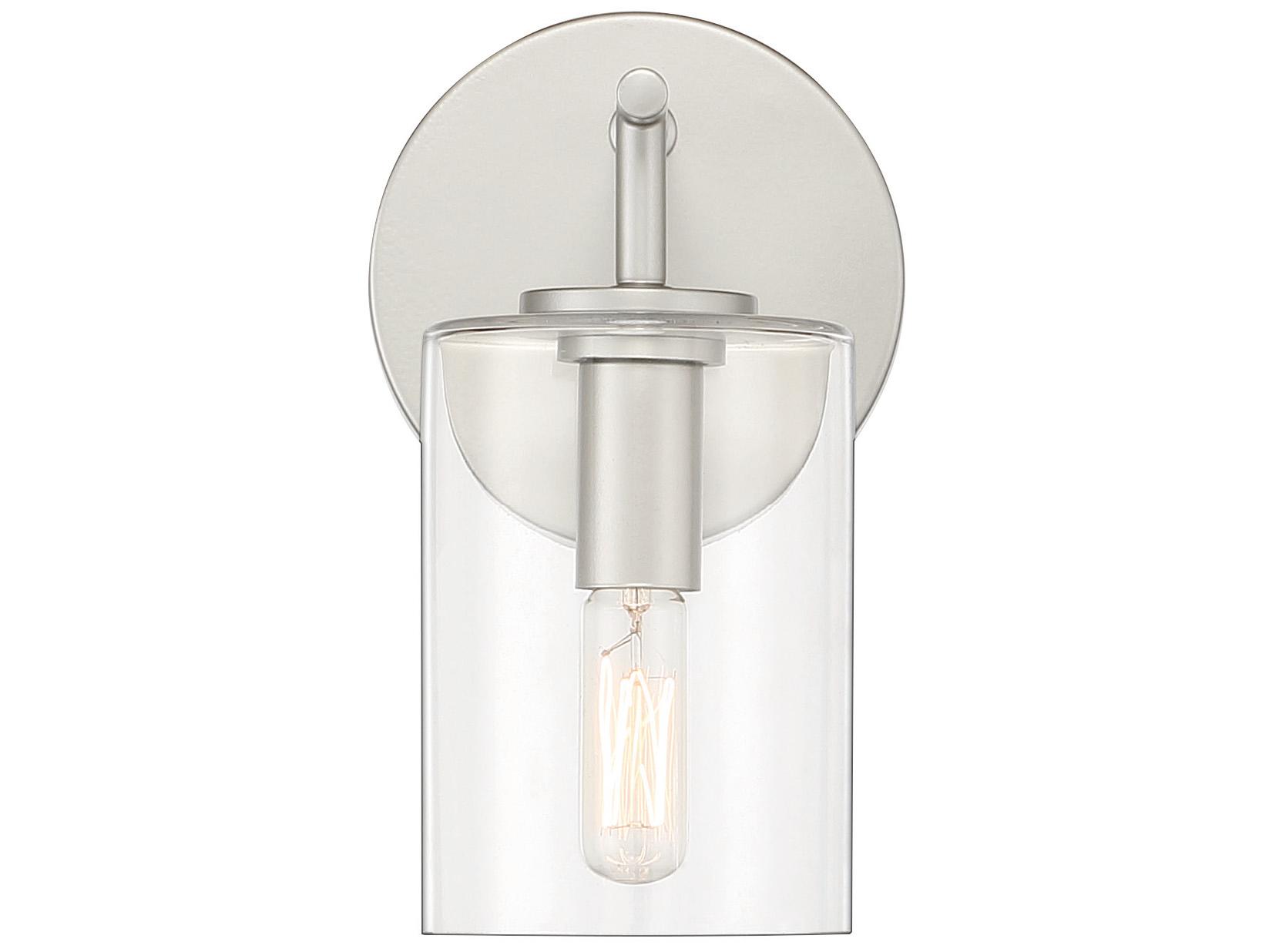 Craftmade Hailie 1-Light Satin Nickel Glass Vanity Light