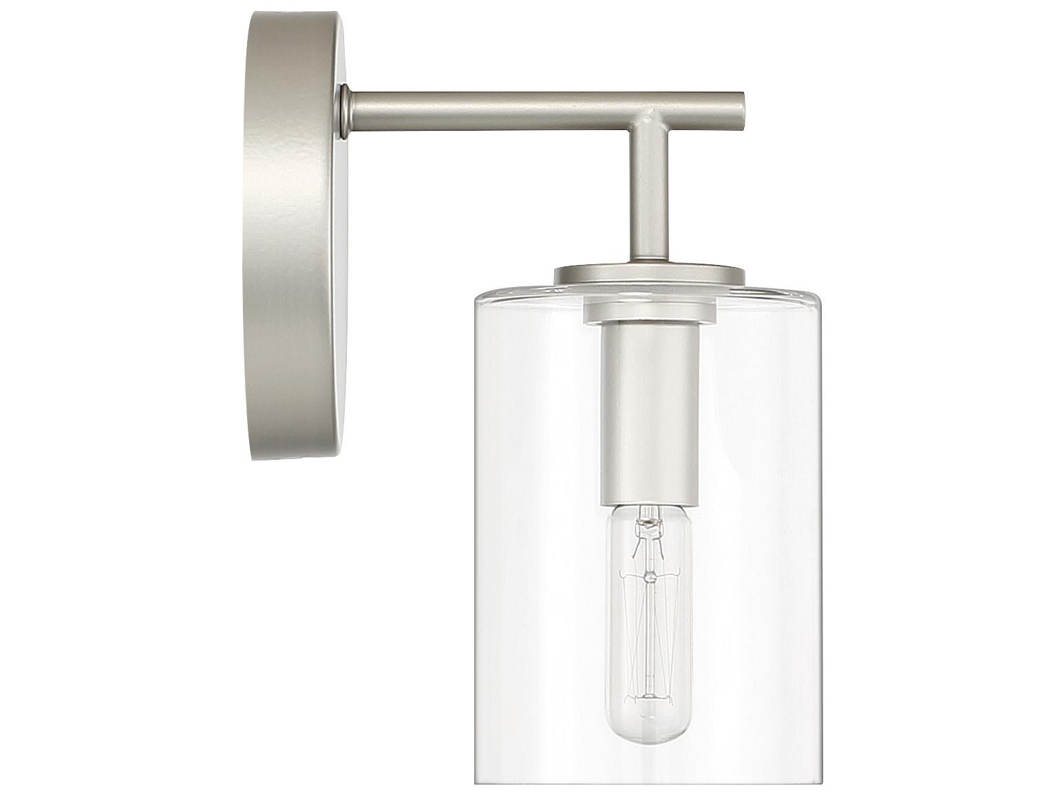 Craftmade Hailie 1-Light Satin Nickel Glass Vanity Light