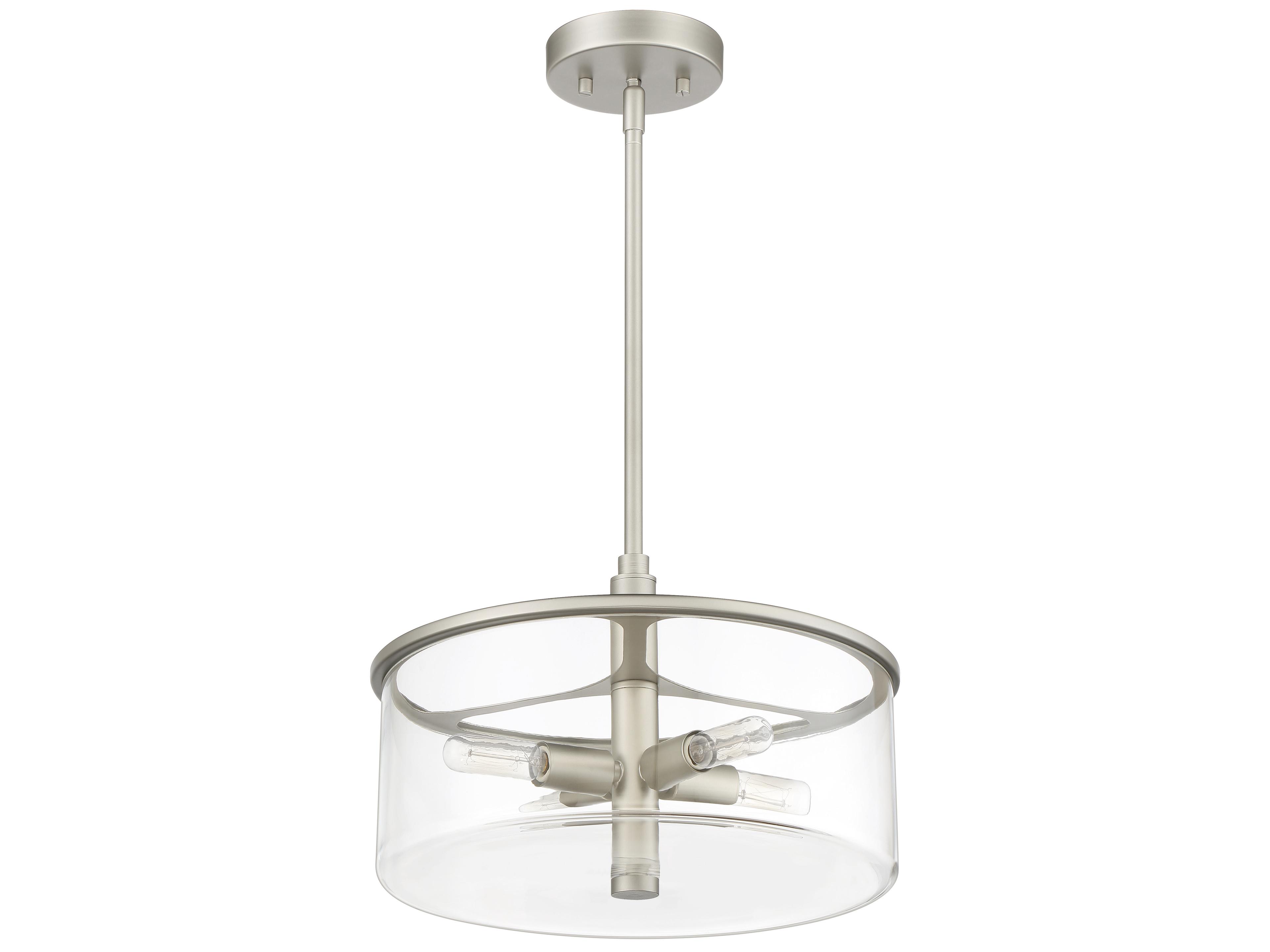 Craftmade Hailie 4-Light Satin Nickel Glass Drum Pendant