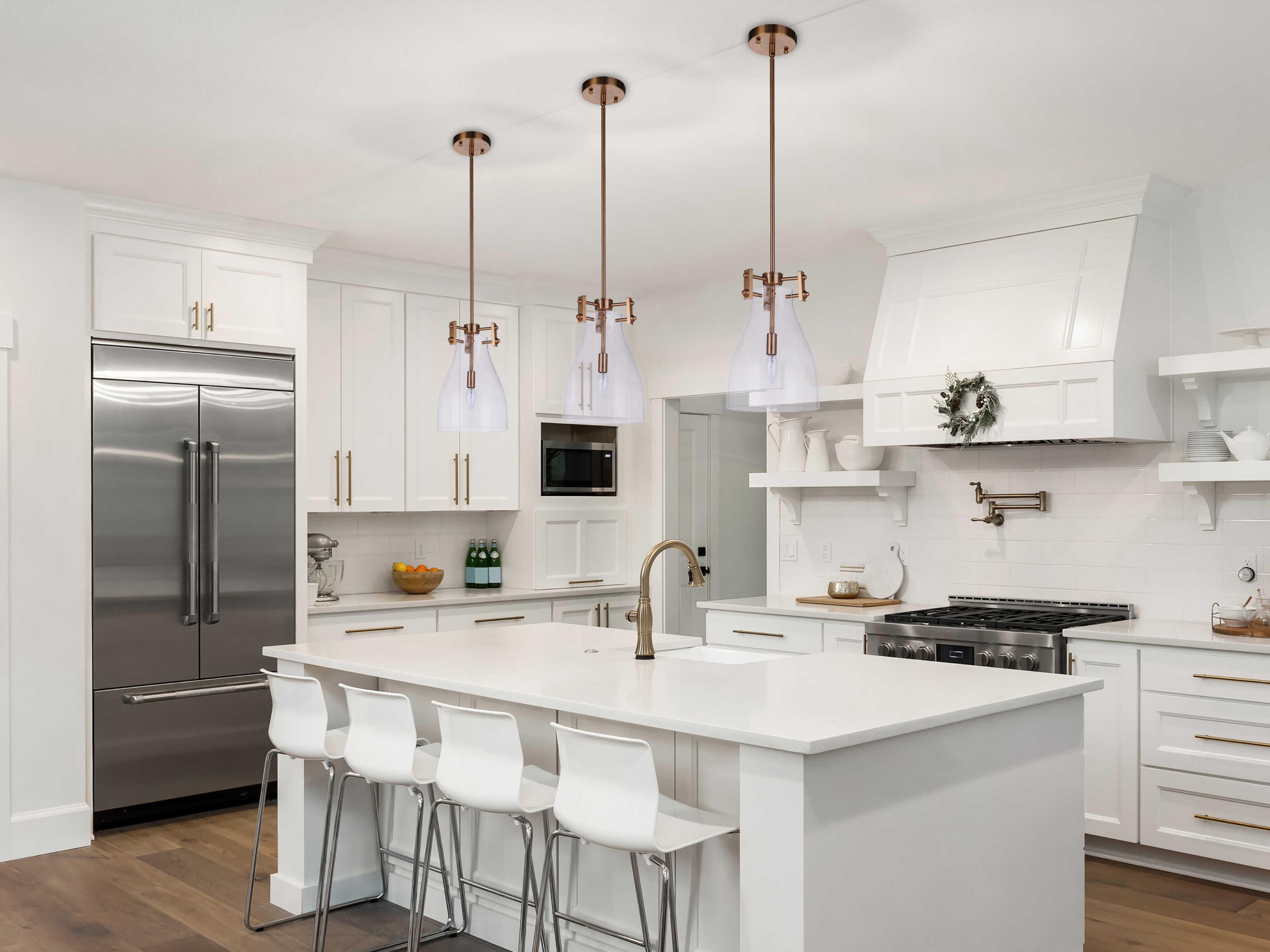 Craftmade Chardonnay 1-Light Satin Brass Glass Bell Mini Pendant