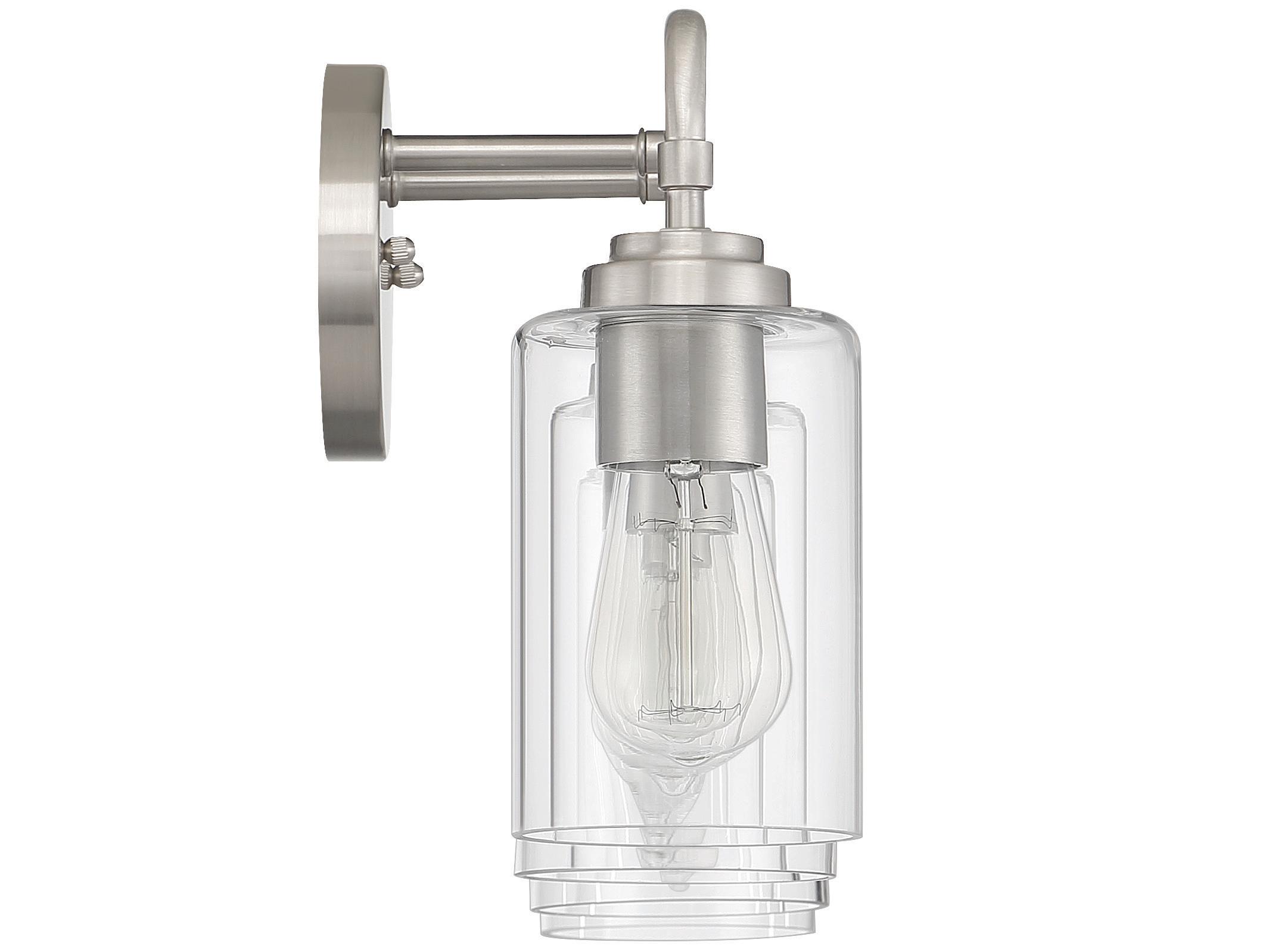 Craftmade Stowe 4-Light Brushed Polished Nickel Glass Vanity Light