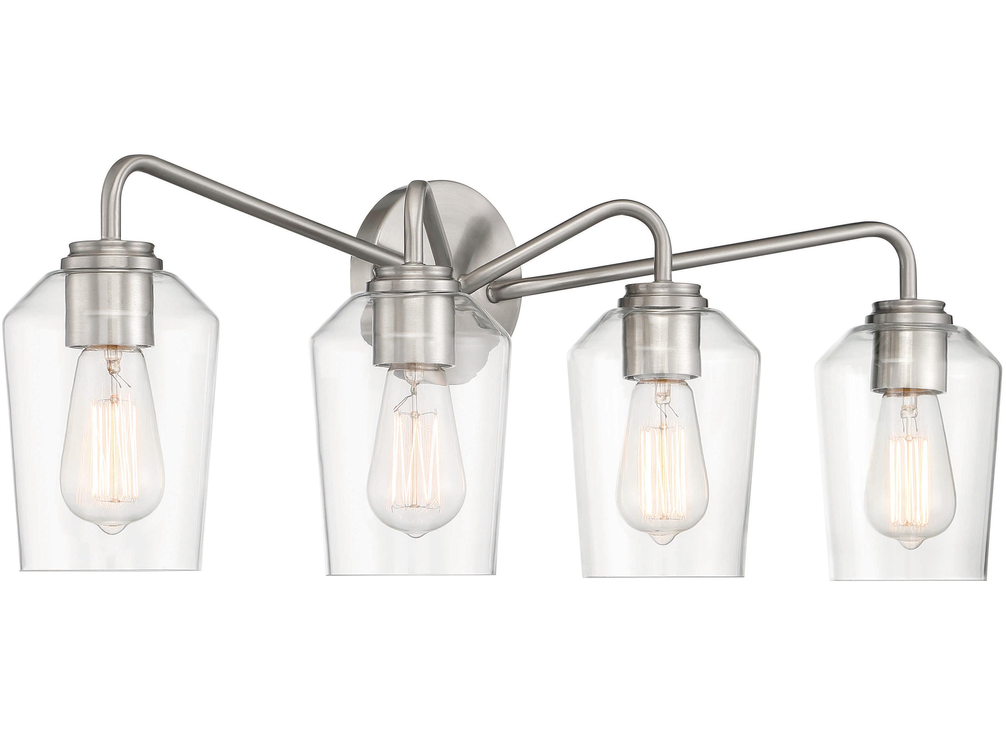 Craftmade Shayna 4-Light Brushed Polished Nickel Glass Vanity Light