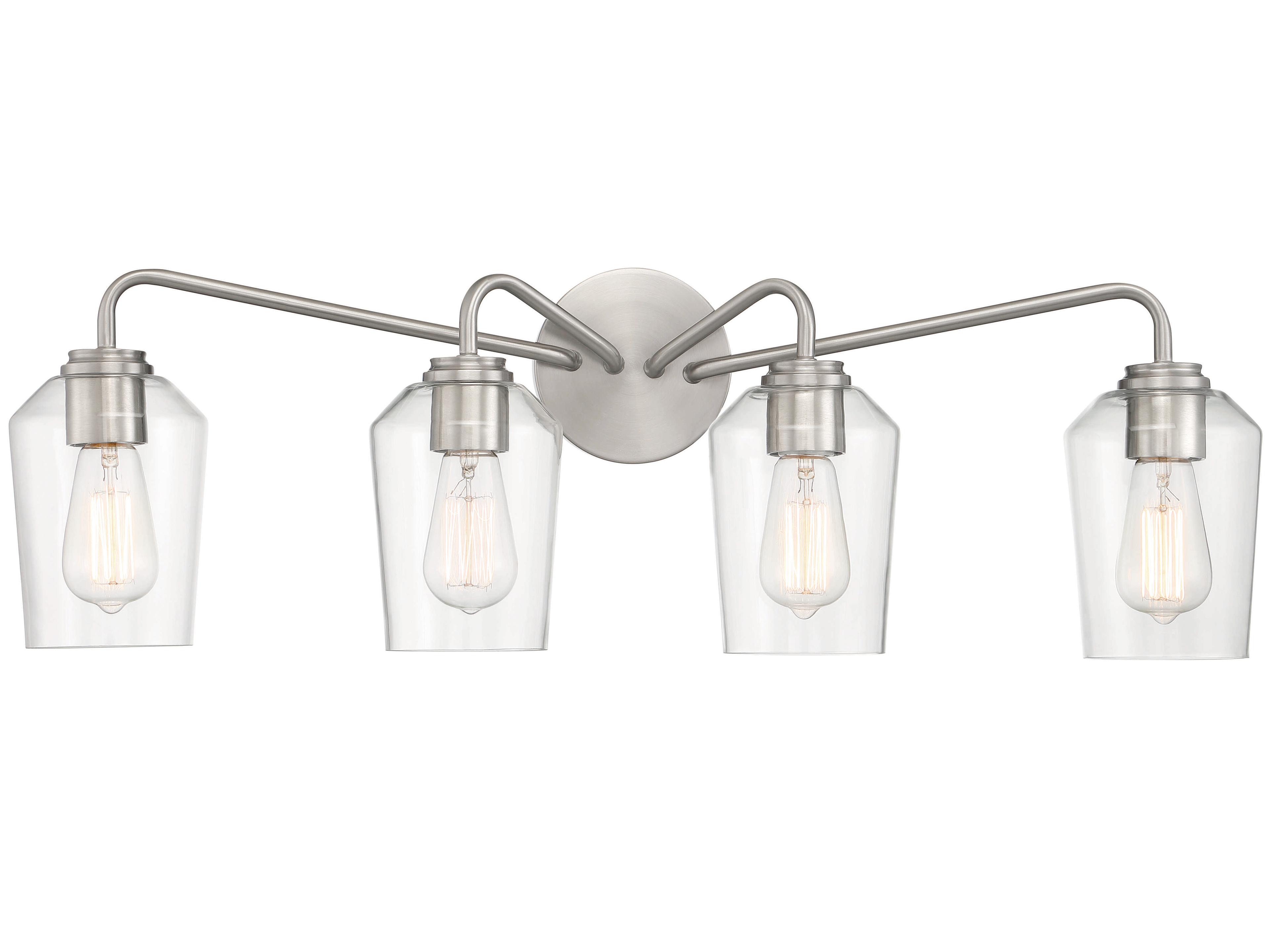 Craftmade Shayna 4-Light Brushed Polished Nickel Glass Vanity Light