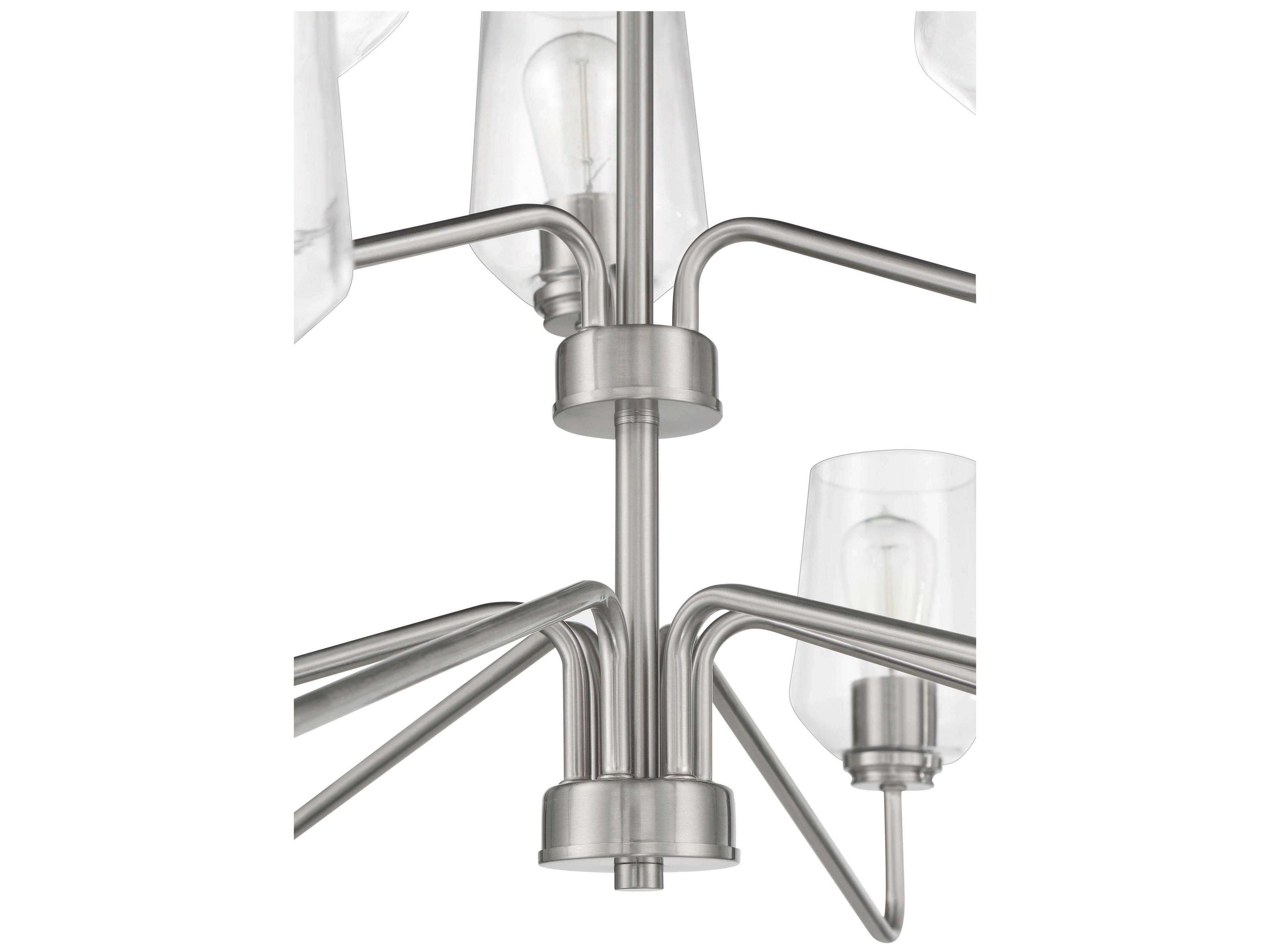 Craftmade Shayna 9-Light Brushed Polished Nickel Glass Cylinder Tiered Chandelier