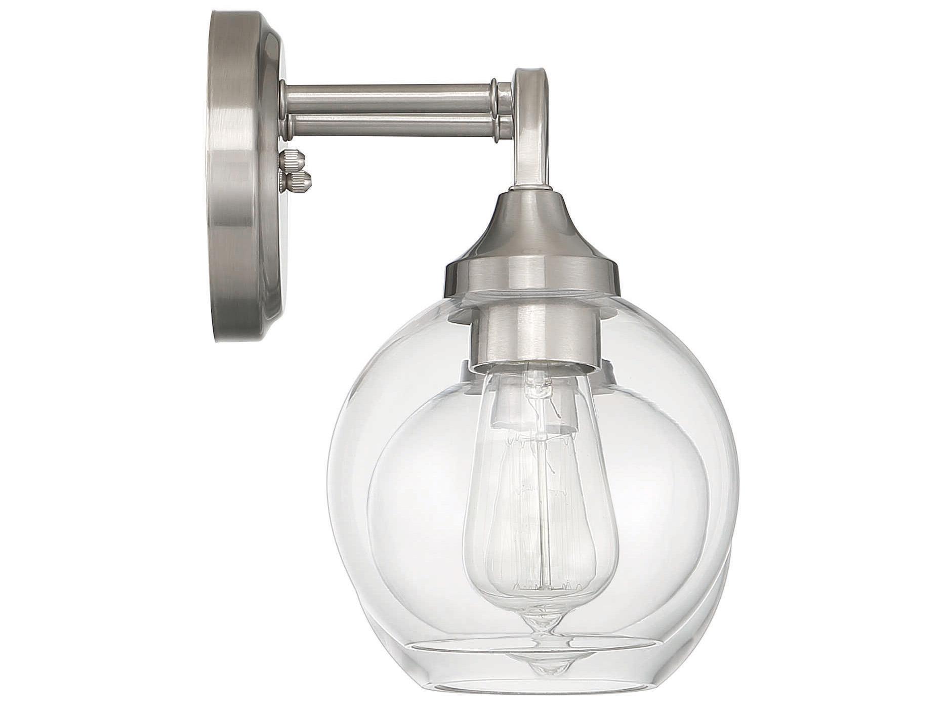 Craftmade Glenda 2-Light Brushed Polished Nickel Glass Vanity Light