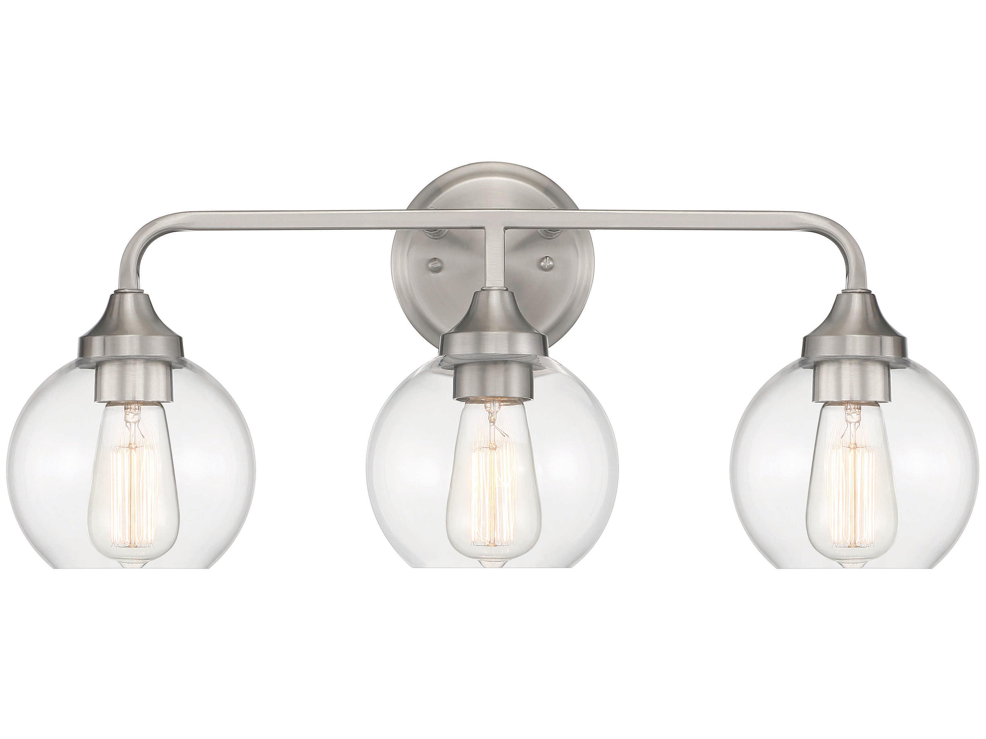 Craftmade Glenda 3-Light Brushed Polished Nickel Glass Vanity Light