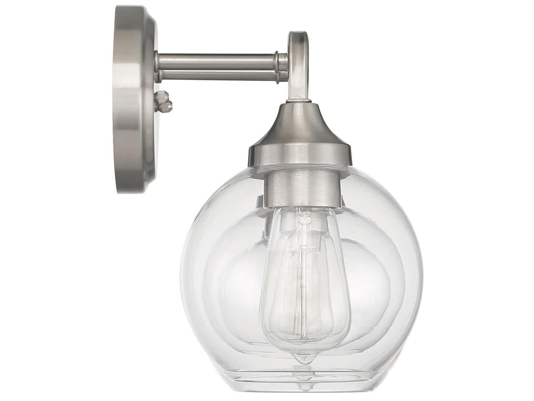 Craftmade Glenda 3-Light Brushed Polished Nickel Glass Vanity Light