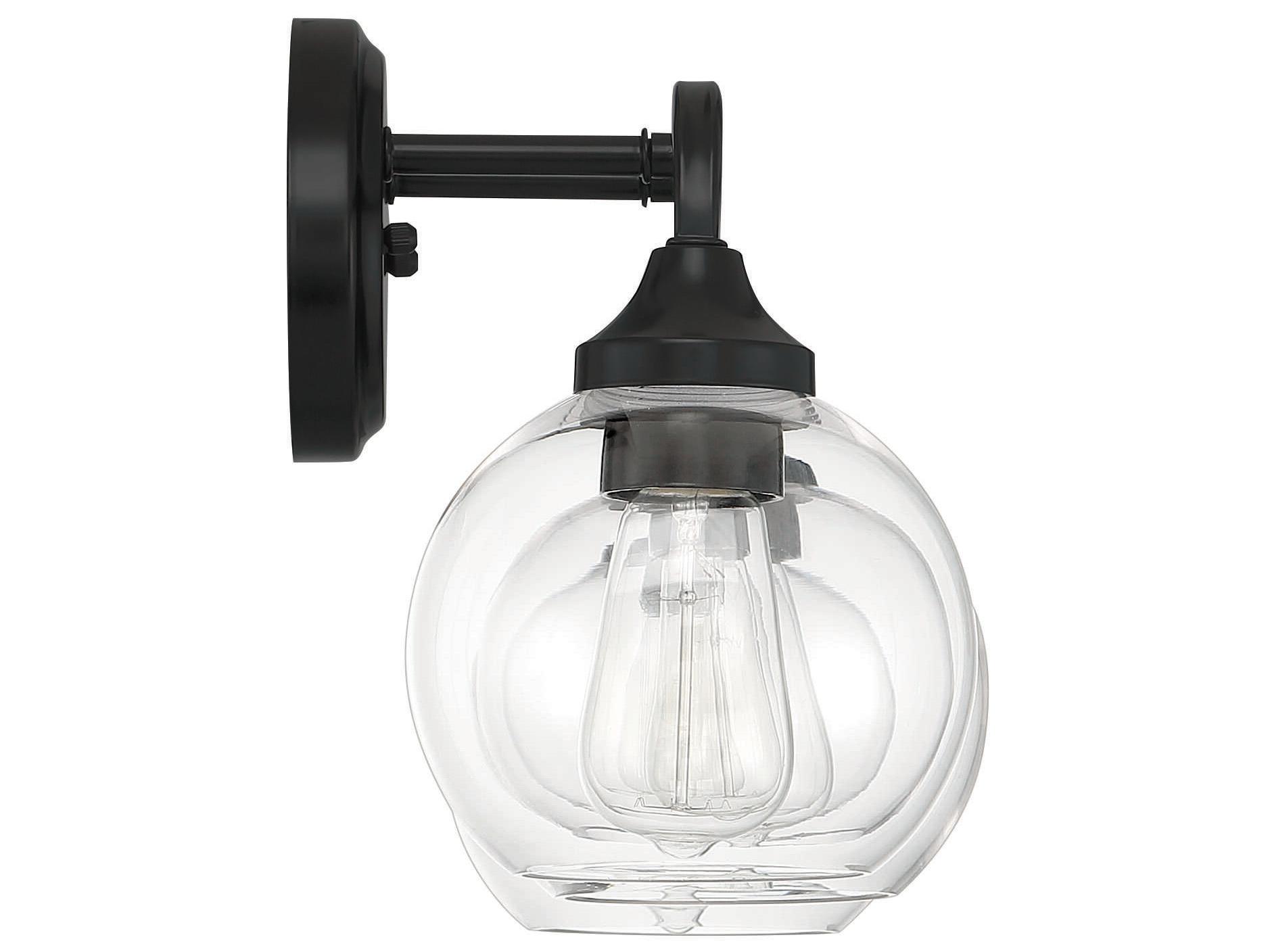 Craftmade Glenda 3-Light Flat Black Glass Vanity Light