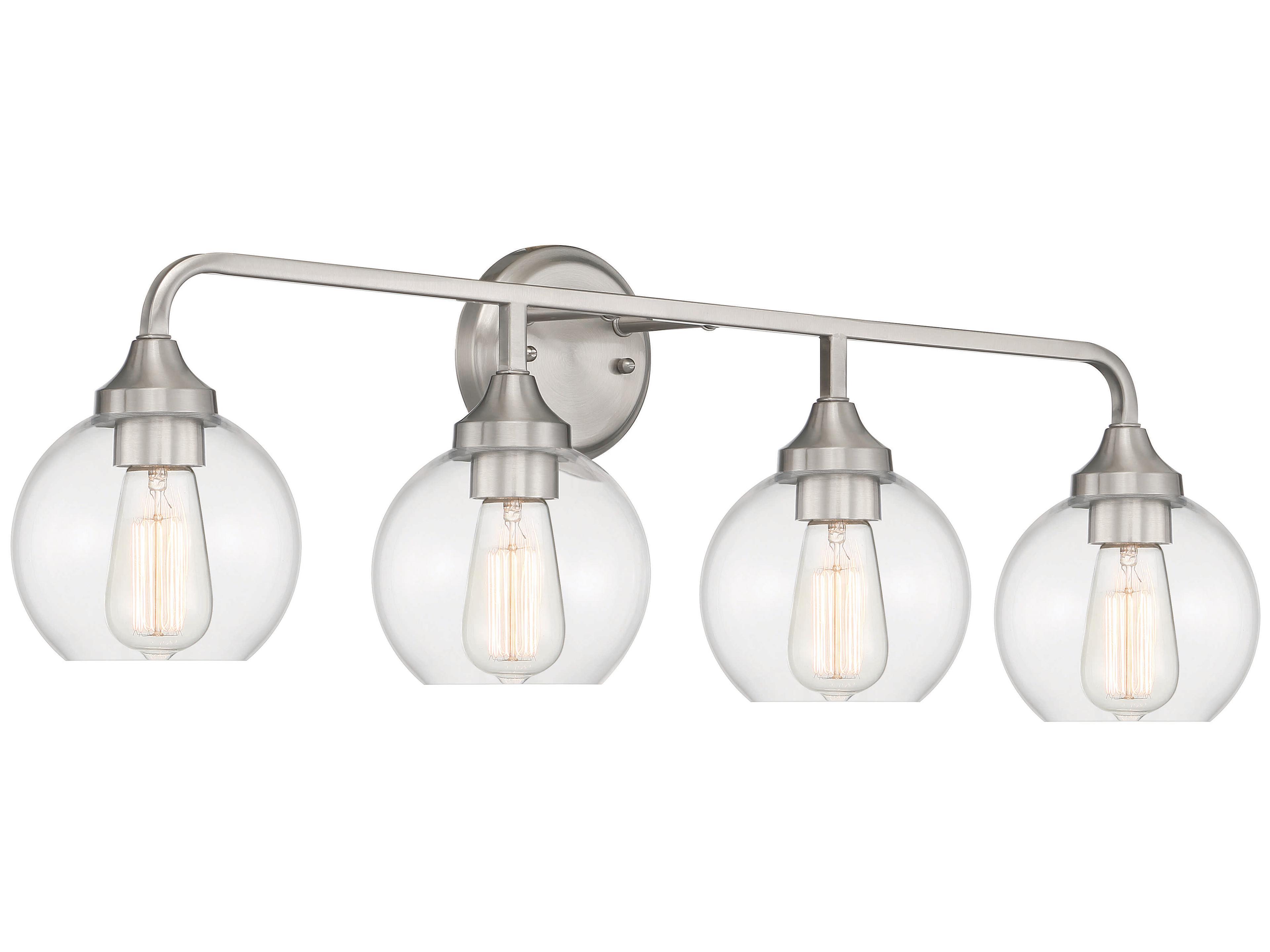 Craftmade Glenda 4-Light Brushed Polished Nickel Glass Vanity Light