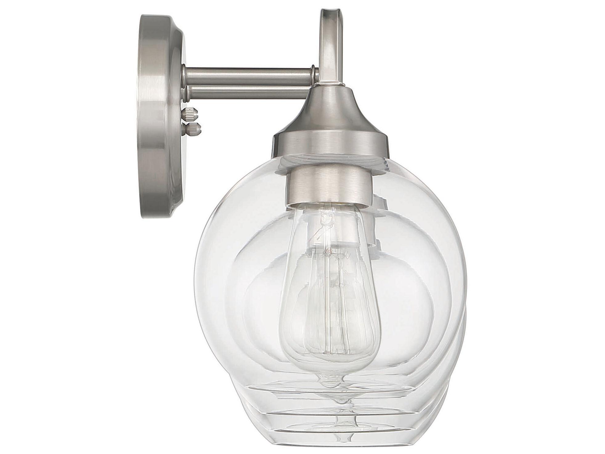 Craftmade Glenda 4-Light Brushed Polished Nickel Glass Vanity Light