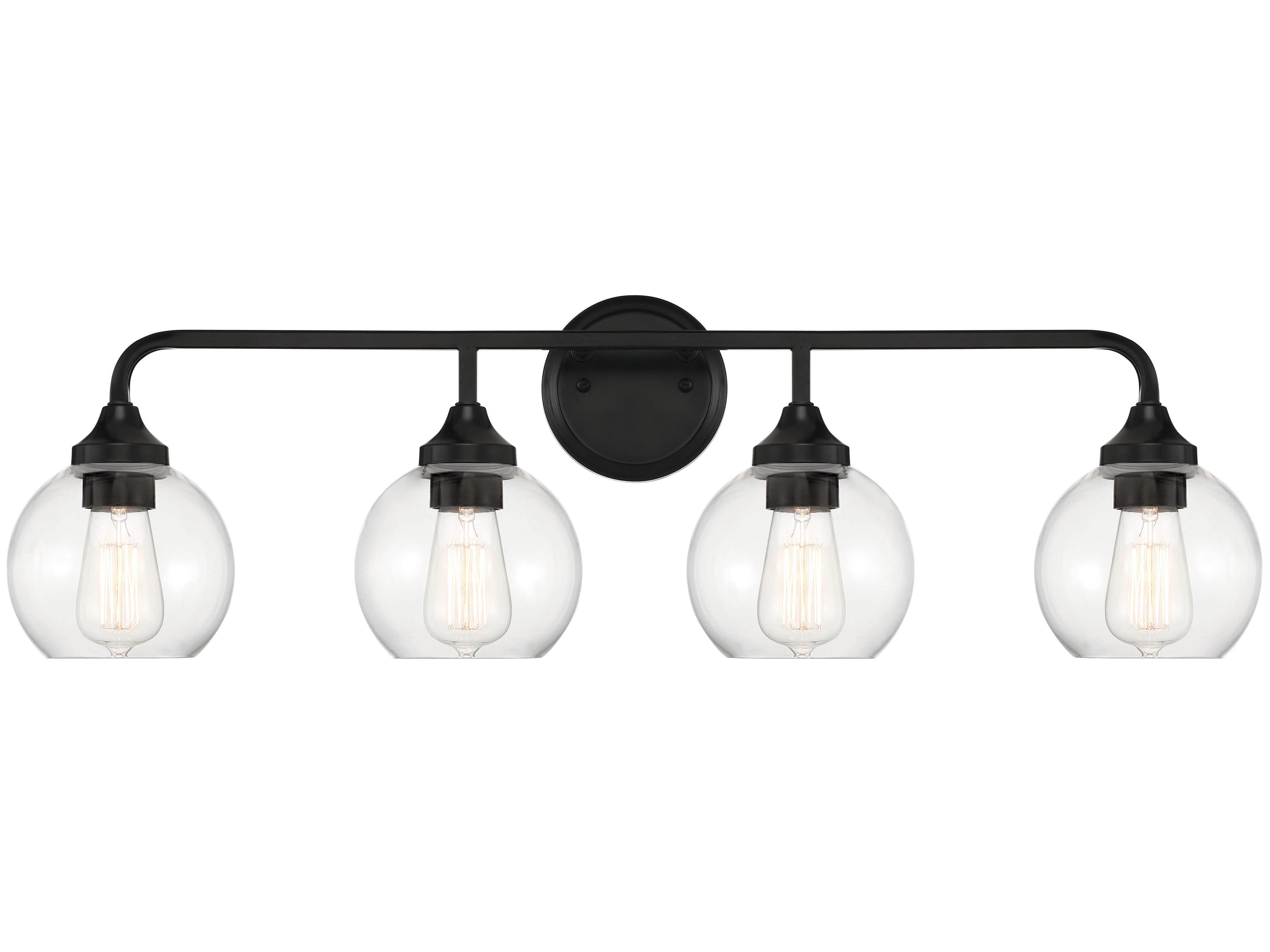 Craftmade Glenda 4-Light Flat Black Glass Vanity Light