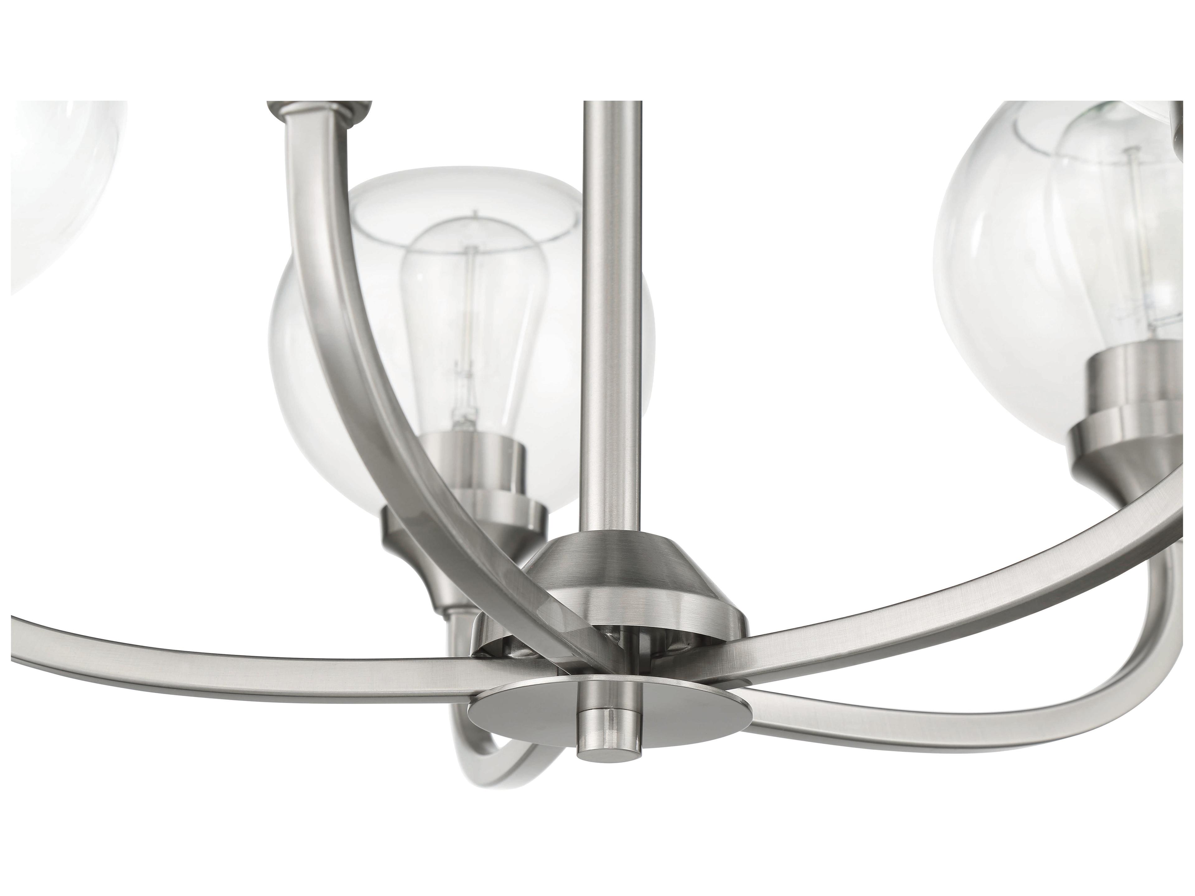 Craftmade Glenda 5-Light Brushed Polished Nickel Glass Globe Round Chandelier