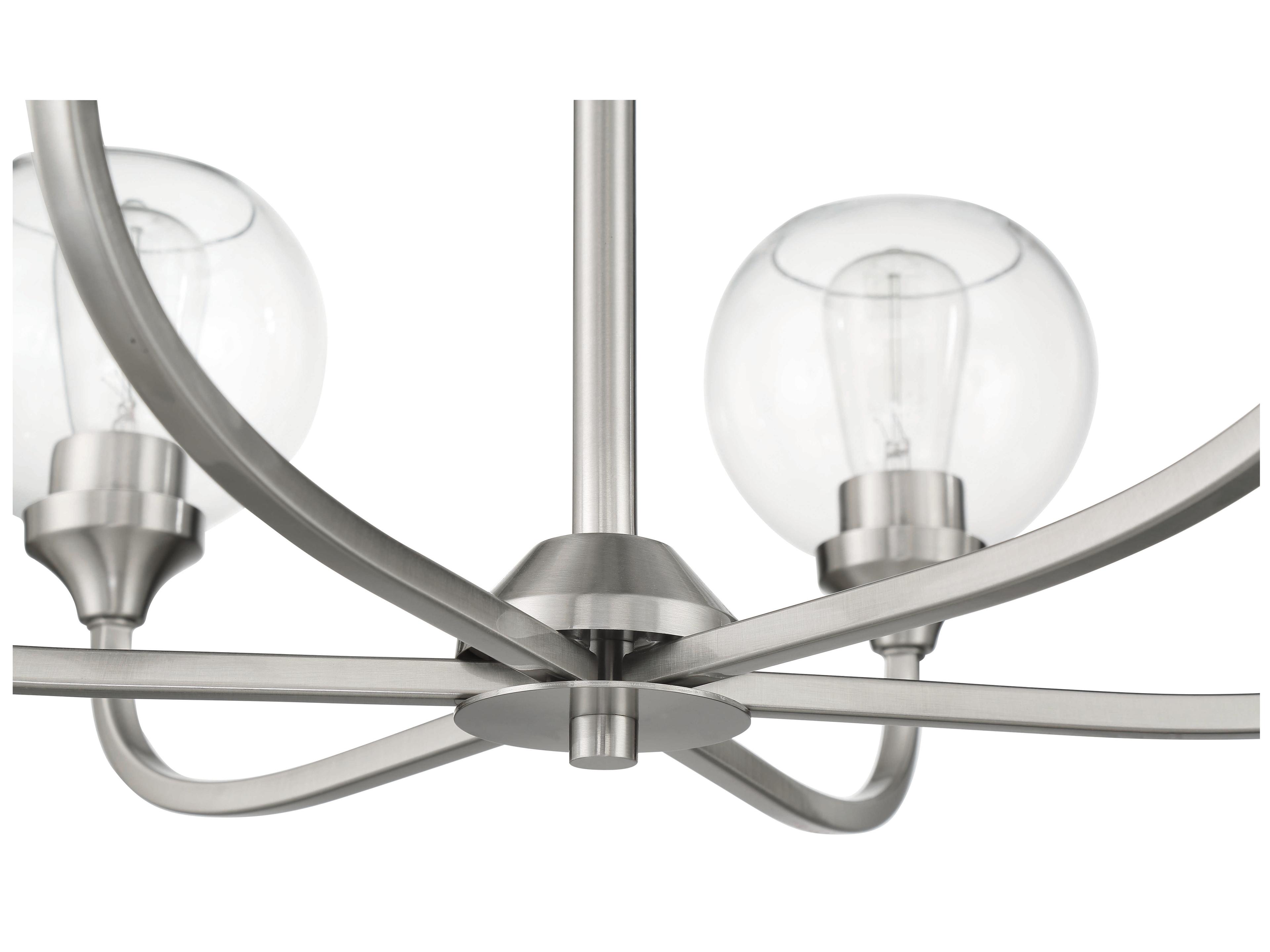 Craftmade Glenda 9-Light Brushed Polished Nickel Glass Globe Round Chandelier
